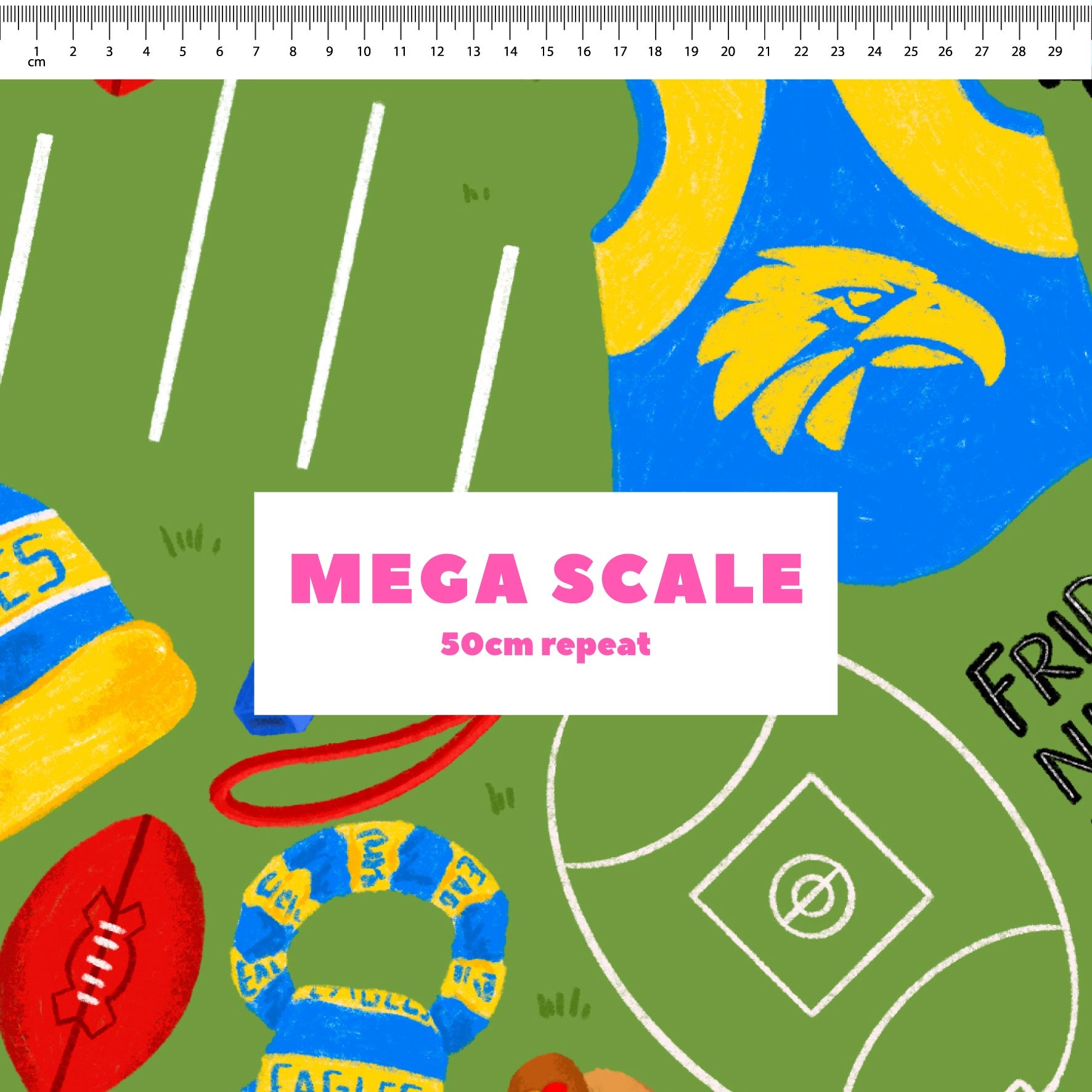 Preorder Fabric: Friday Night Footy (Eagles)