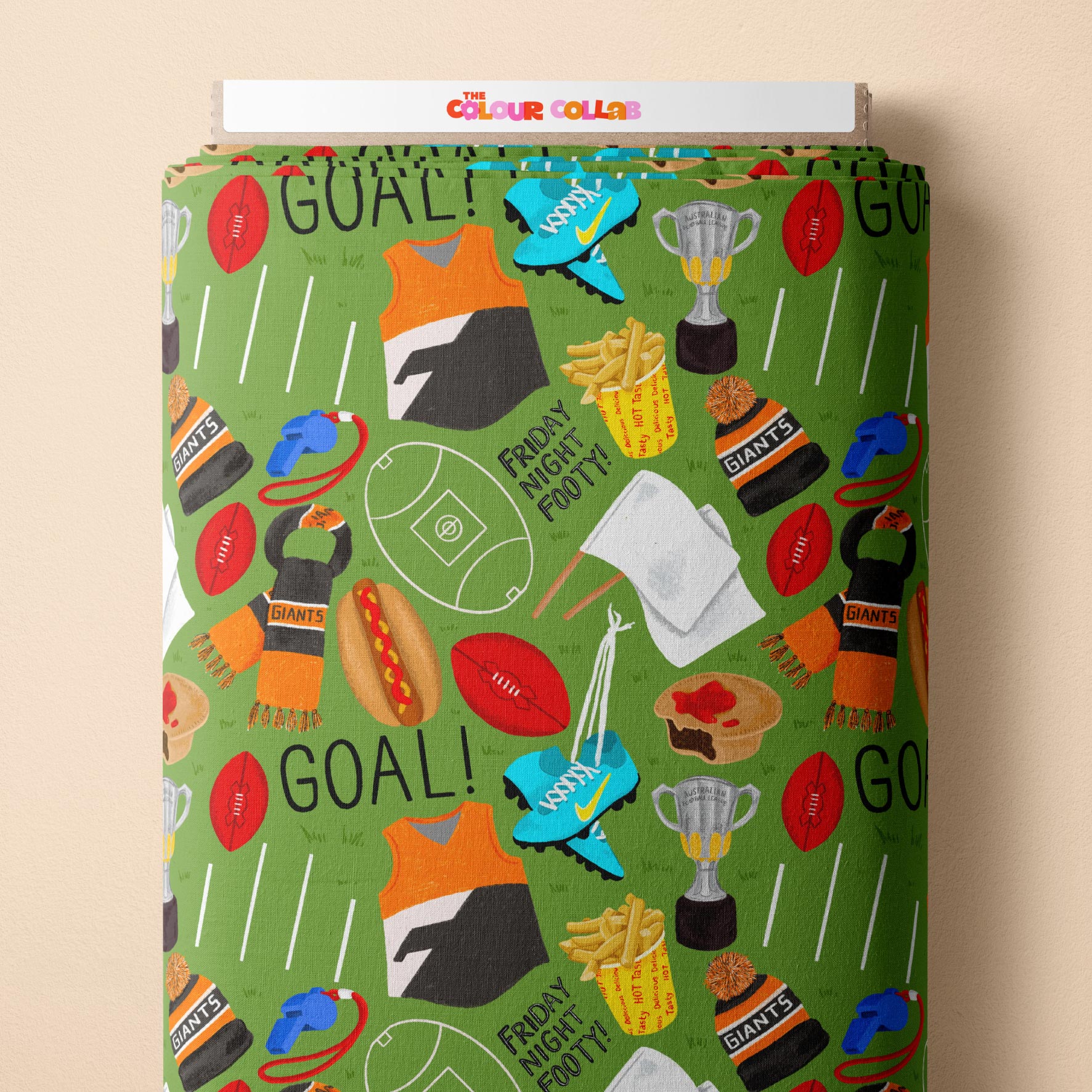 Preorder Fabric: Friday Night Footy (Giants)