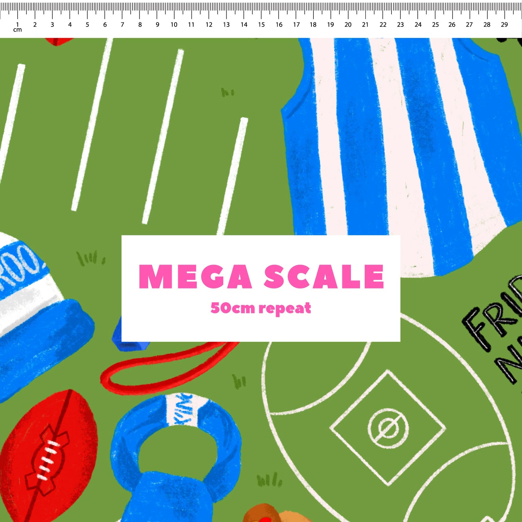 Preorder Fabric: Friday Night Footy (Kangaroos)