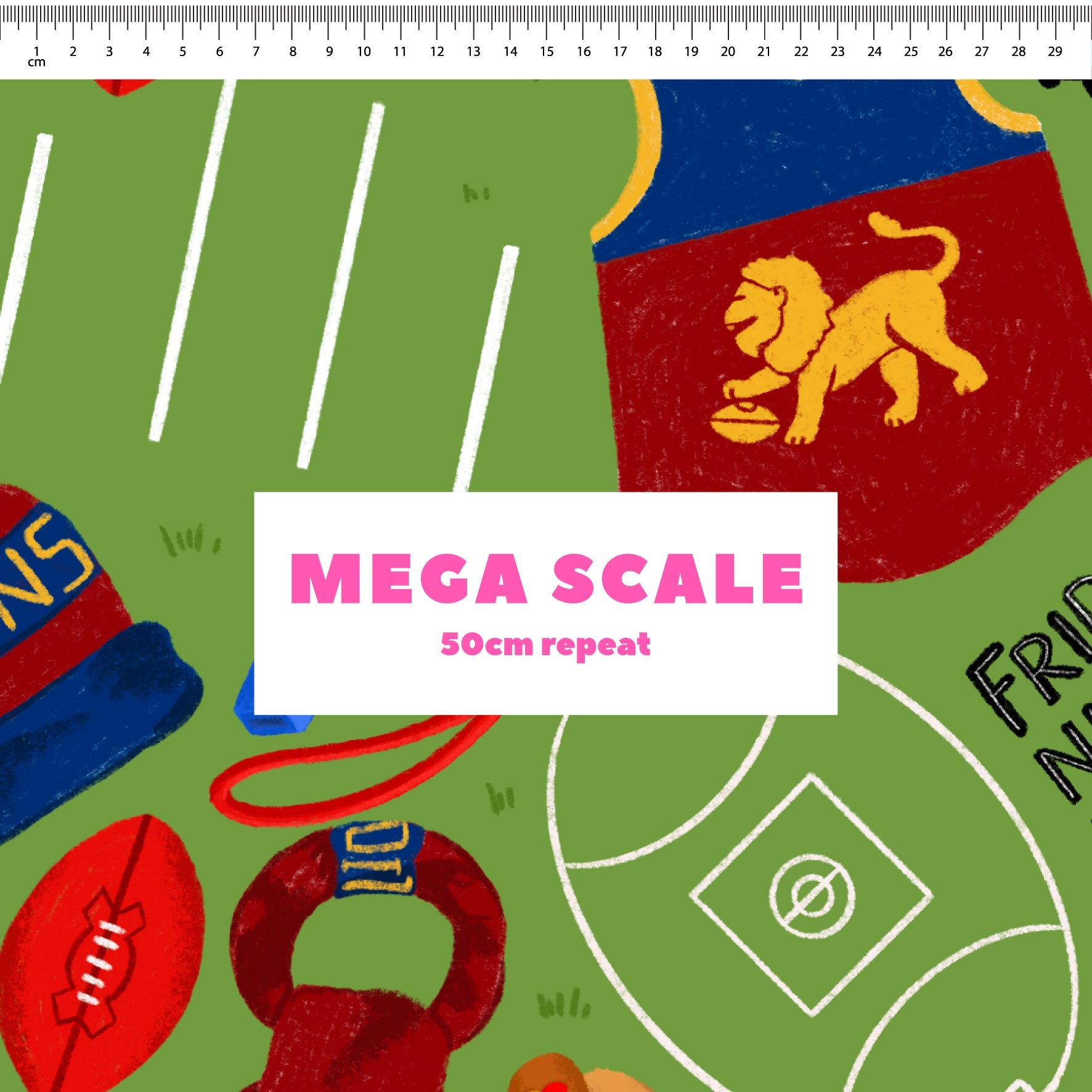 Preorder Fabric: Friday Night Footy (Lions)