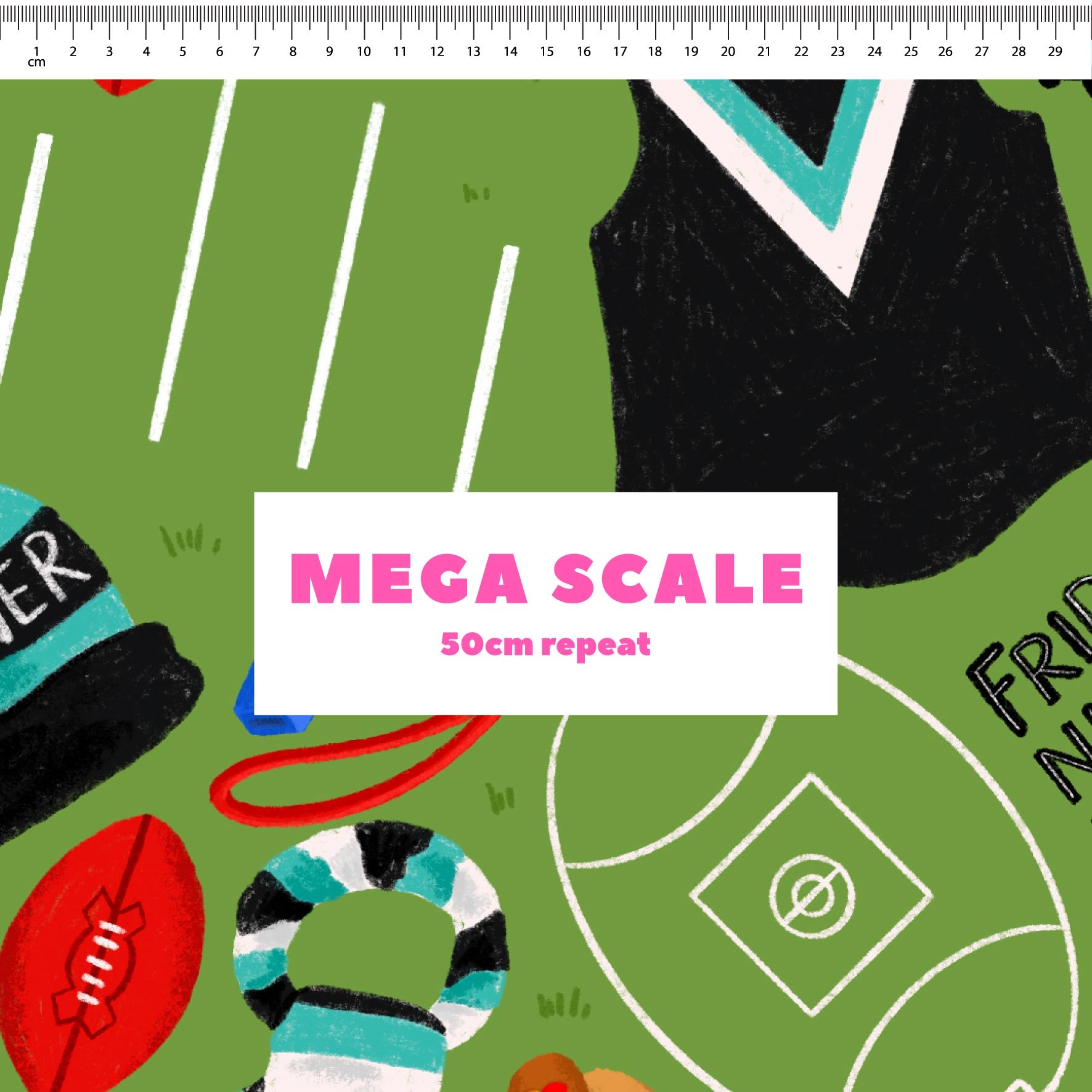Preorder Fabric: Friday Night Footy (Power)