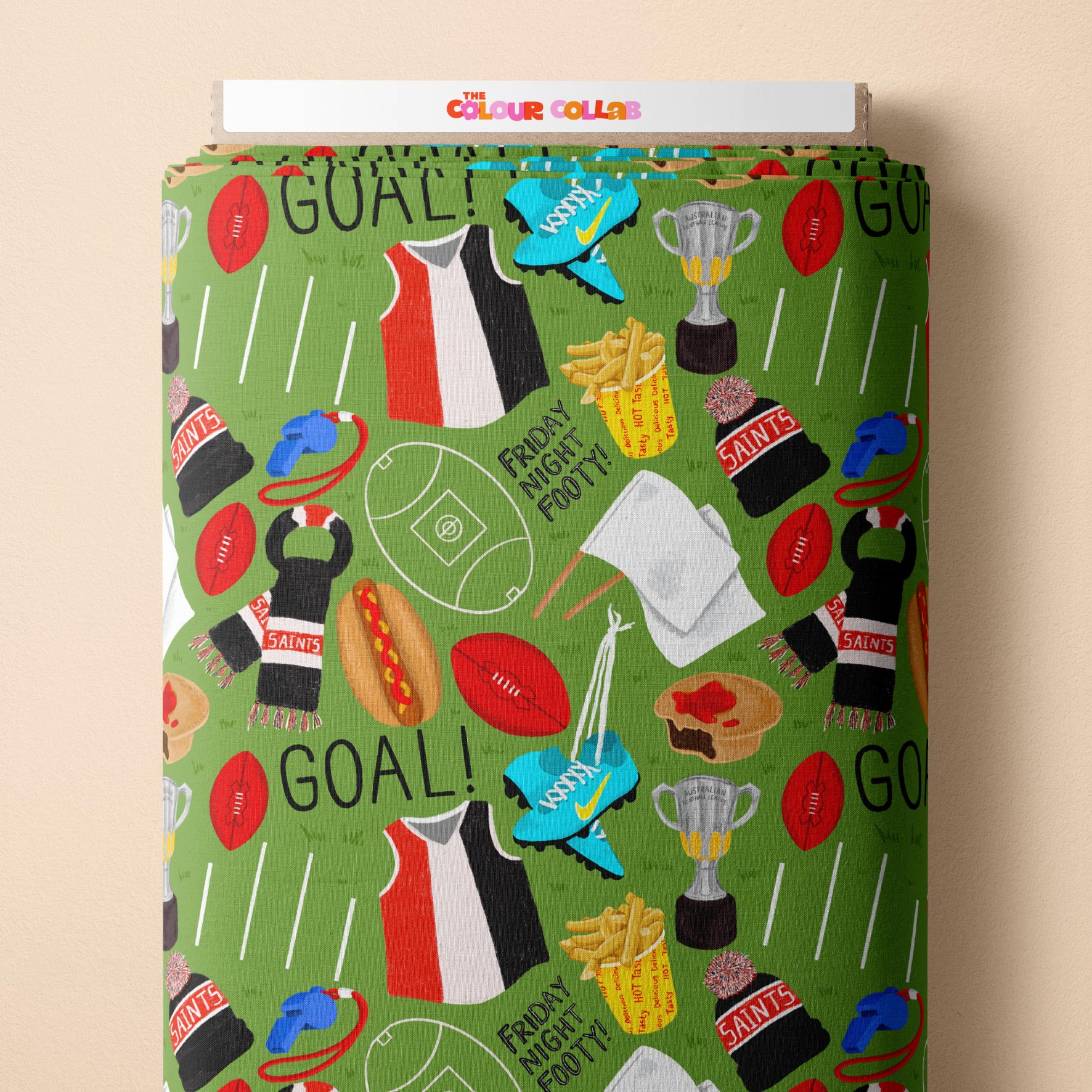 Preorder Fabric: Friday Night Footy (Saints)