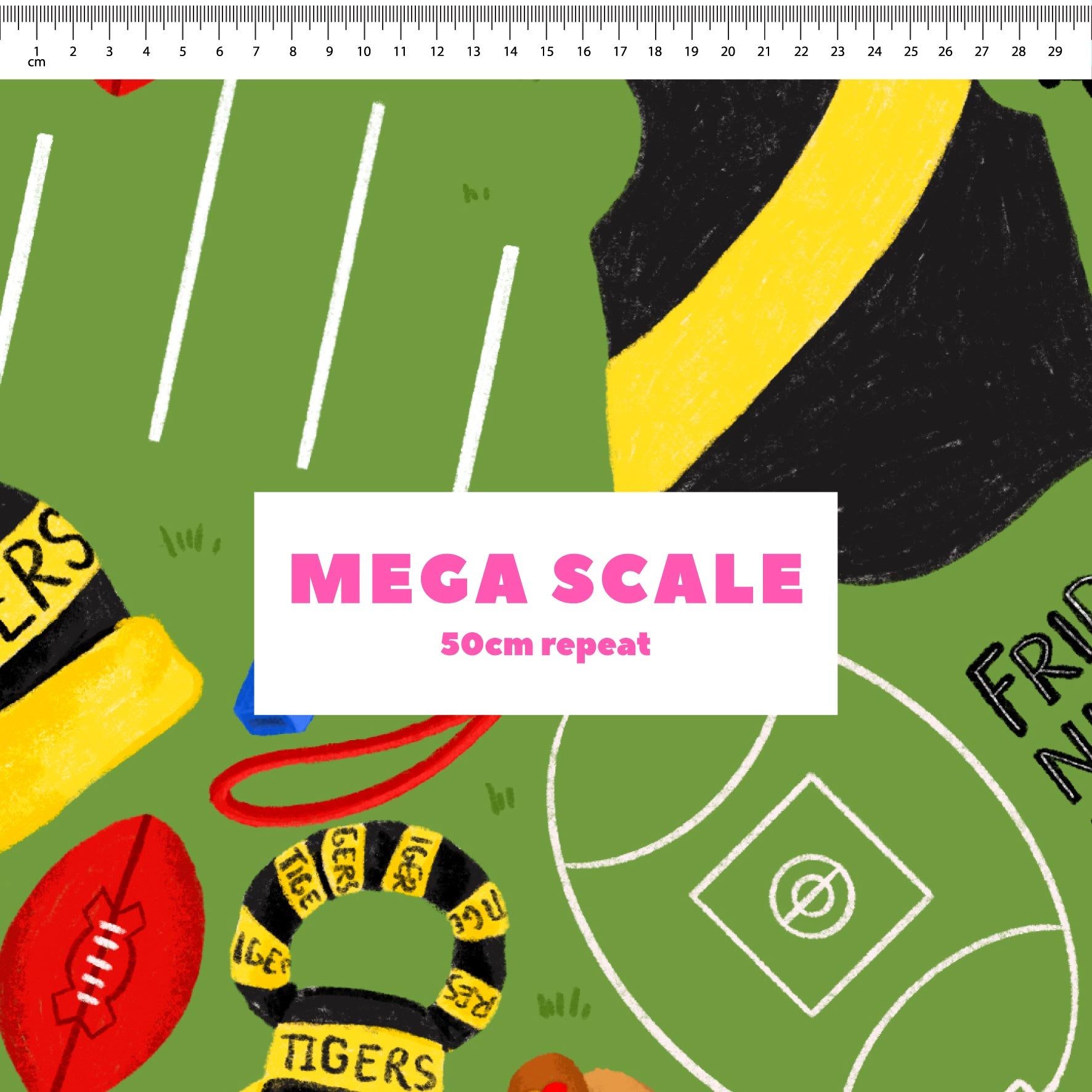 Preorder Fabric: Friday Night Footy (Tigers)