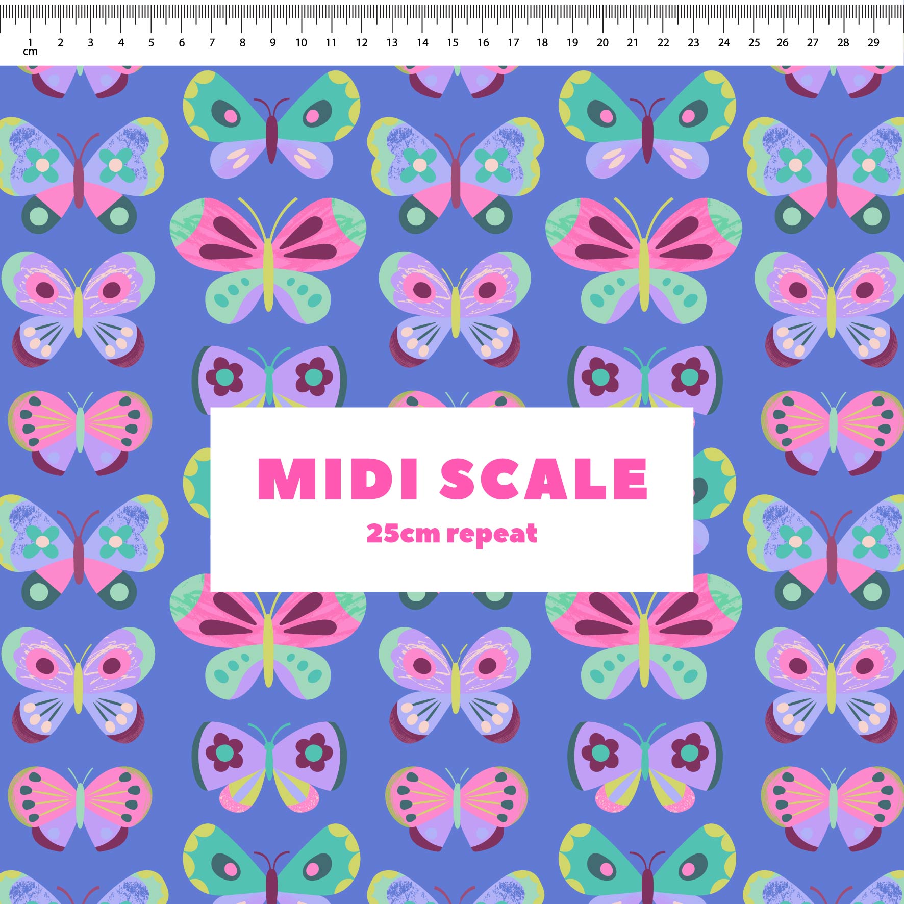 Happy Butterflies (Blue) Preorder Fabric by New Kid Club