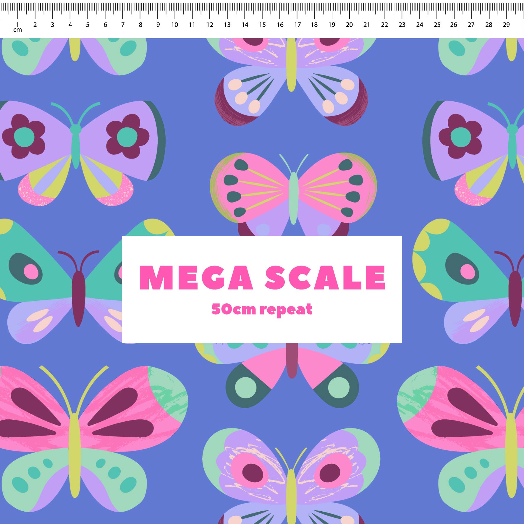 Happy Butterflies (Blue) Preorder Fabric by New Kid Club