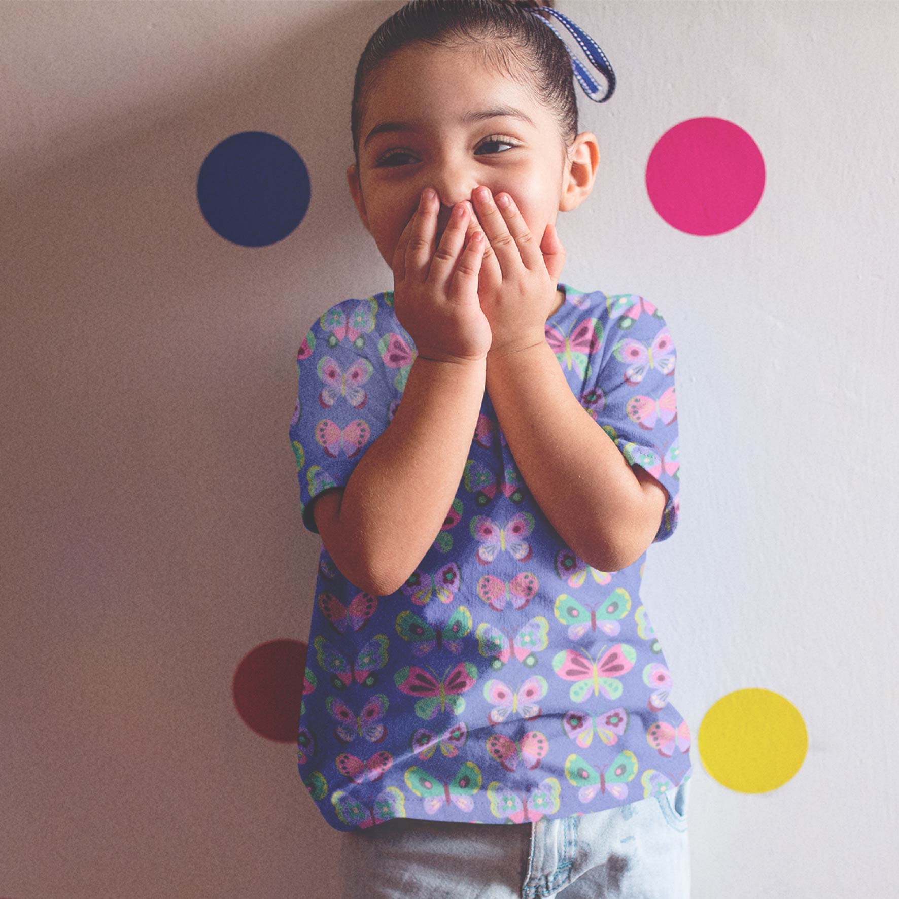 Happy Butterflies (Blue) Preorder Fabric by New Kid Club