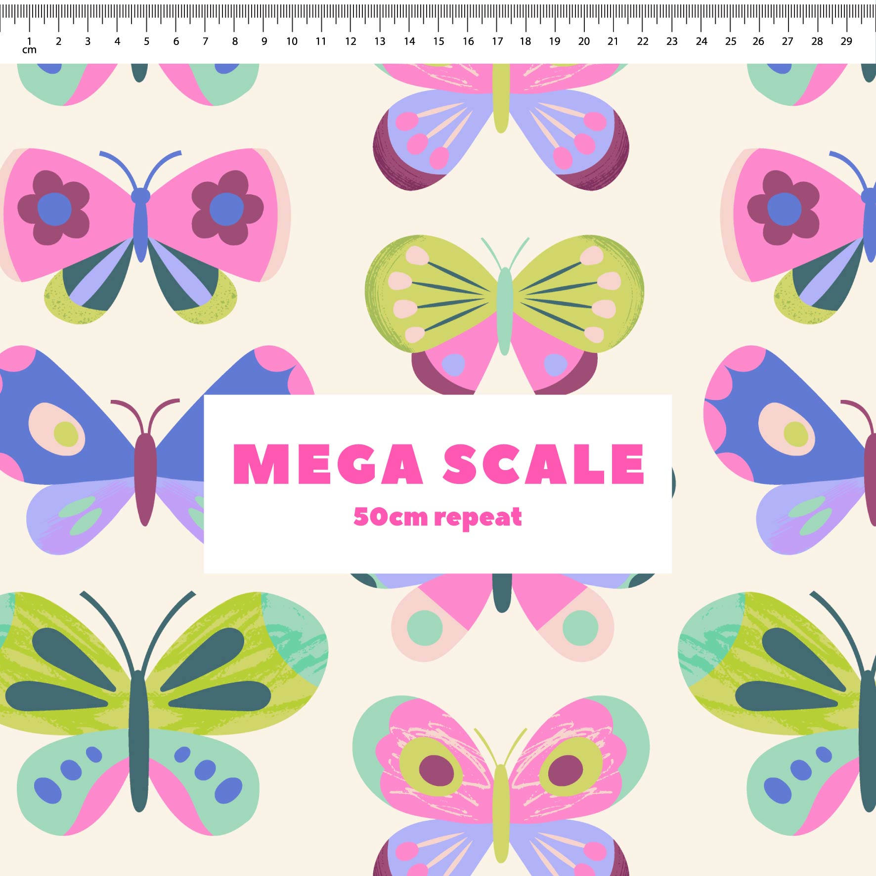 Happy Butterflies (Cream) Preorder Fabric by New Kid Club
