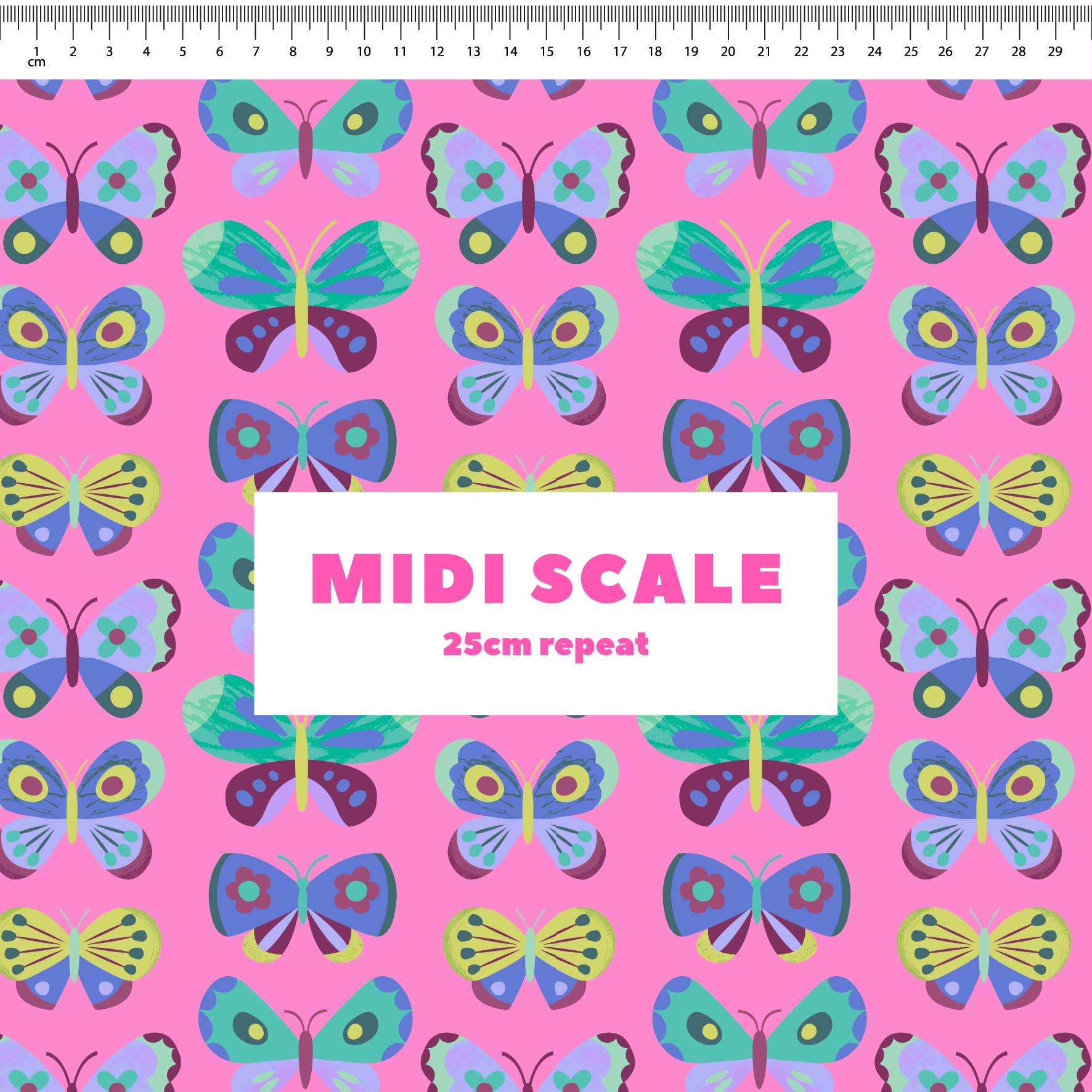 Happy Butterflies (Pink) Preorder Fabric by New Kid Club