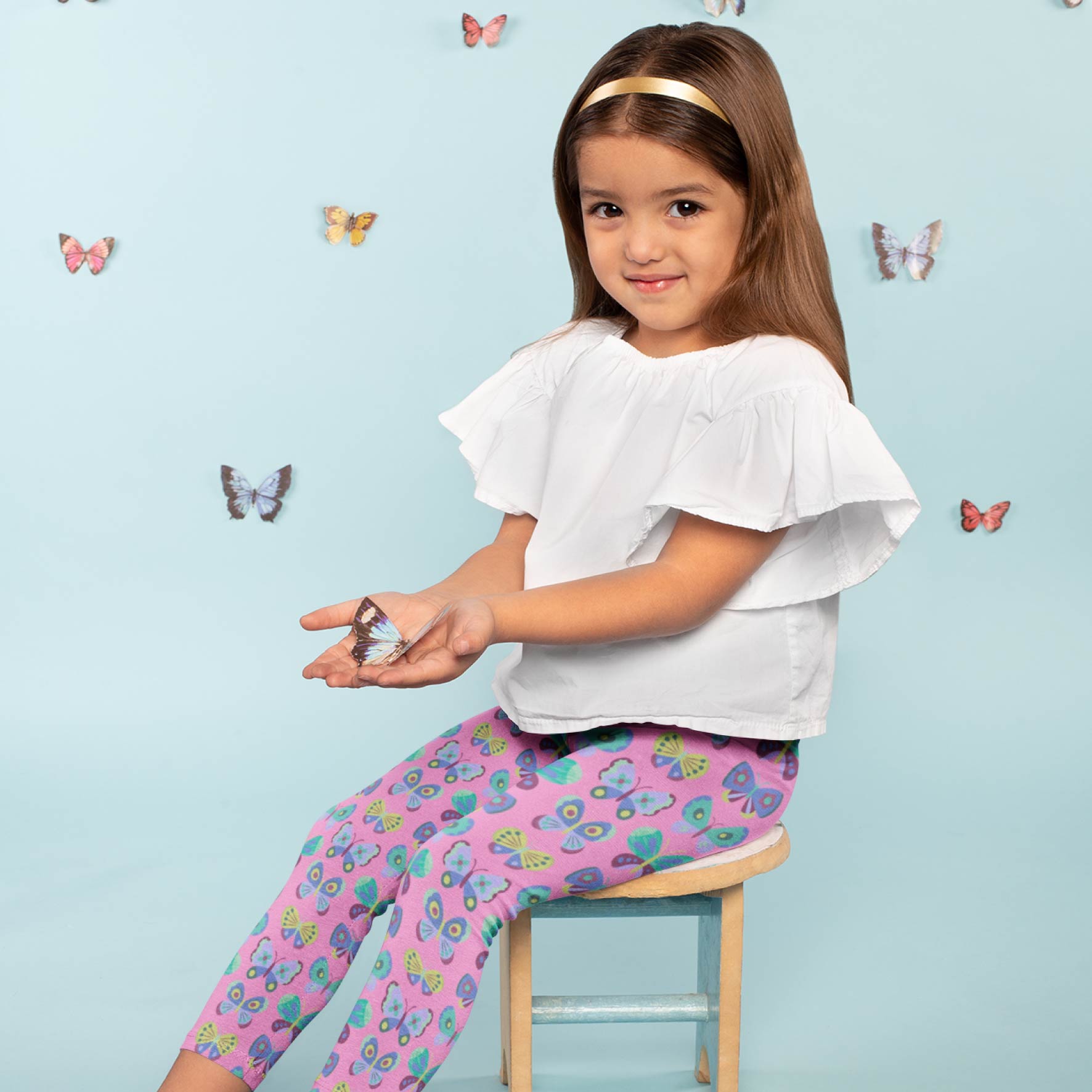 Happy Butterflies (Pink) Preorder Fabric by New Kid Club