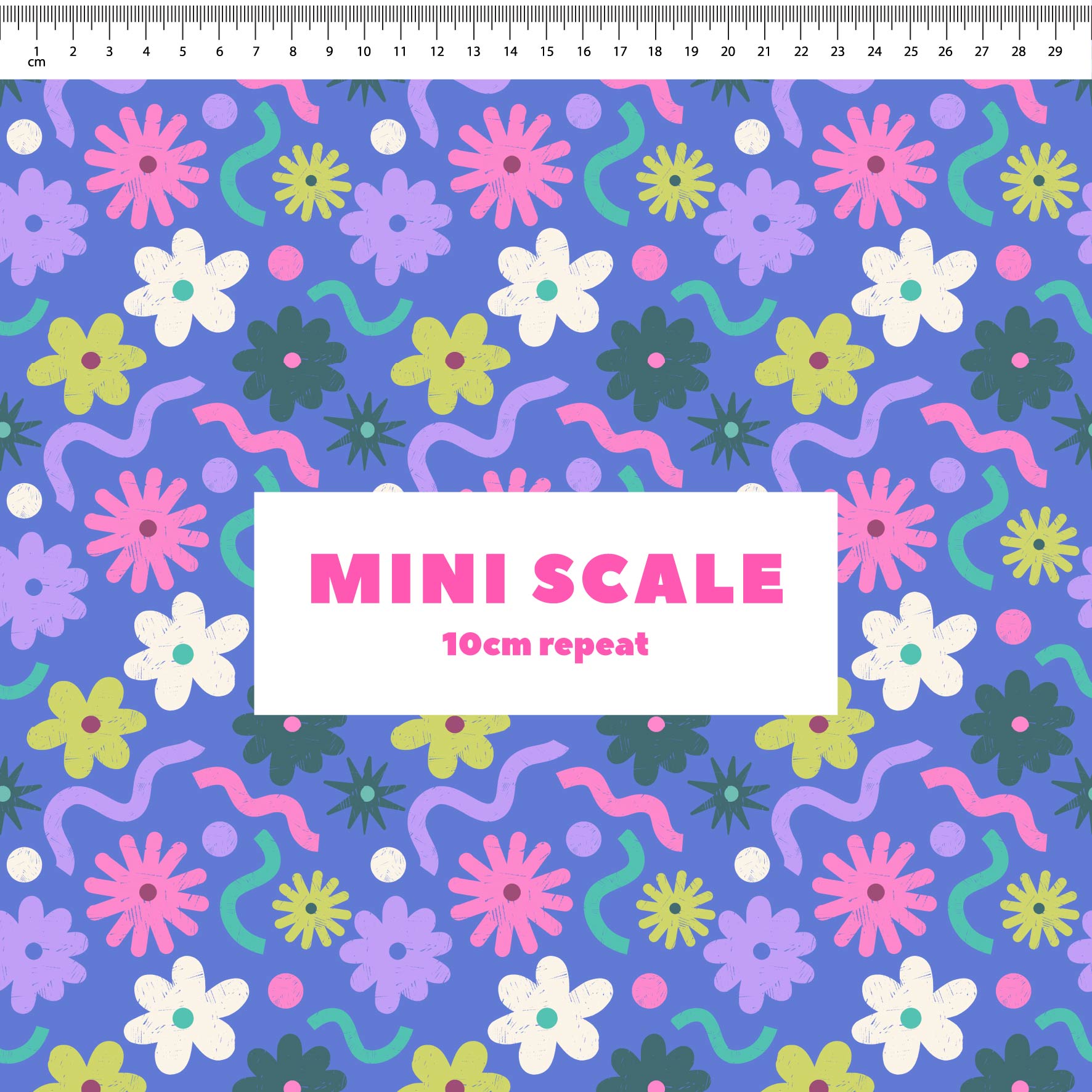 Happy Floral (Blue) Preorder Fabric by New Kid Club