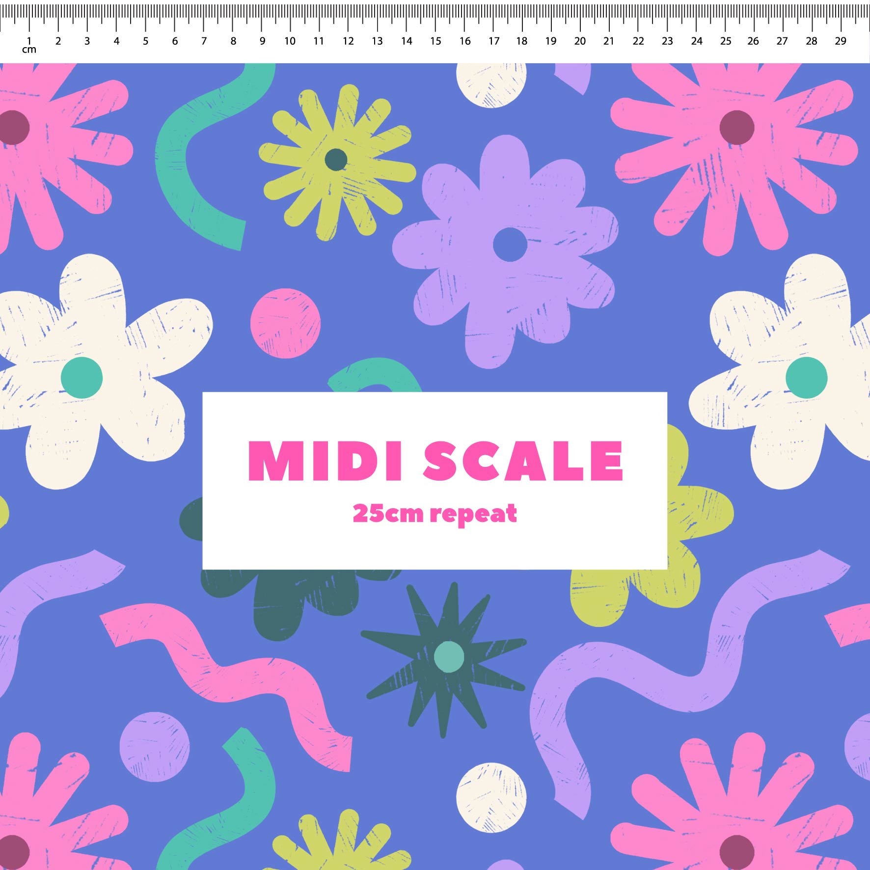 Happy Floral (Blue) Preorder Fabric by New Kid Club