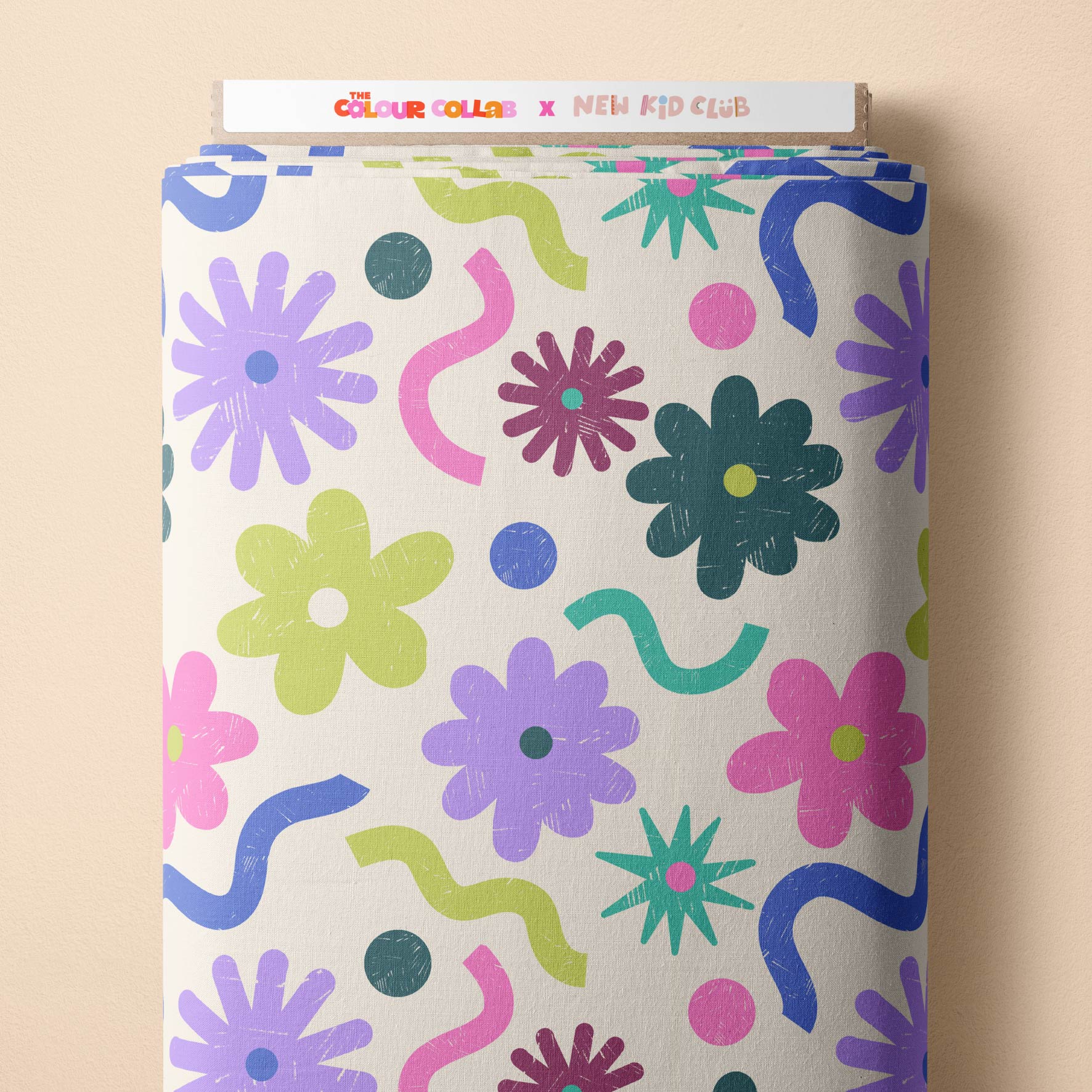 Happy Floral (Cream) Preorder Fabric by New Kid Club
