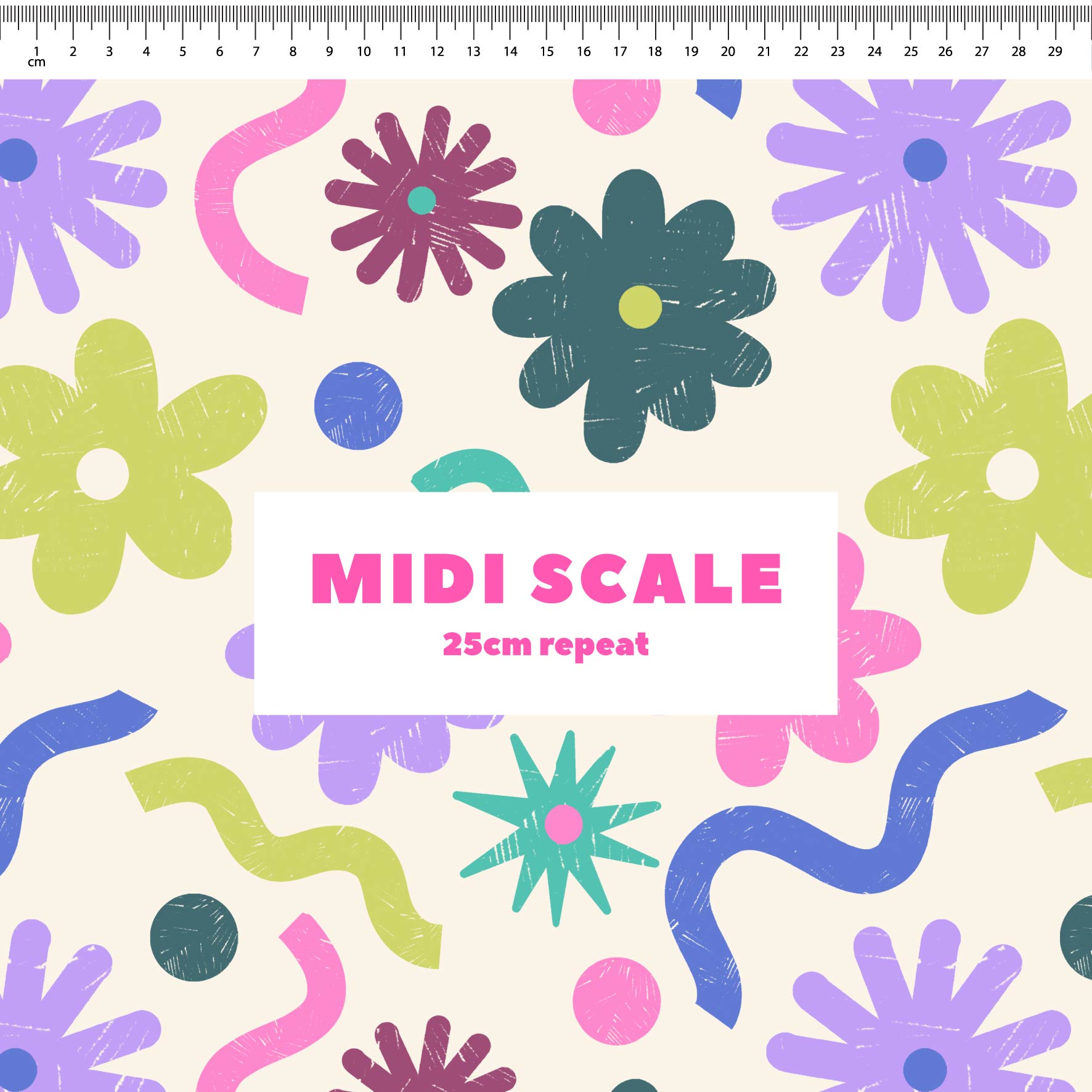 Happy Floral (Cream) Preorder Fabric by New Kid Club