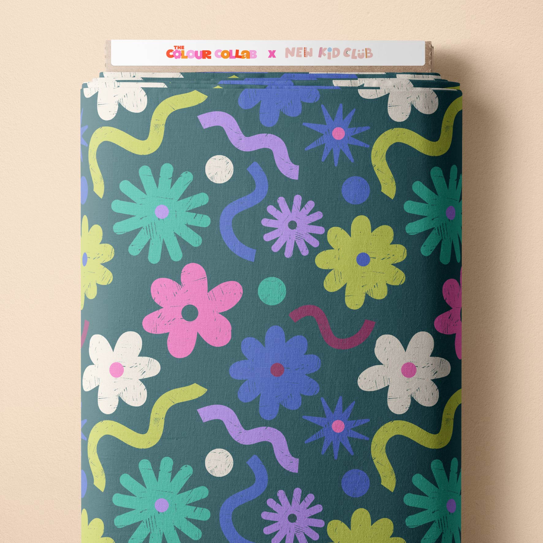 Happy Floral (Dusty Green) Preorder Fabric by New Kid Club