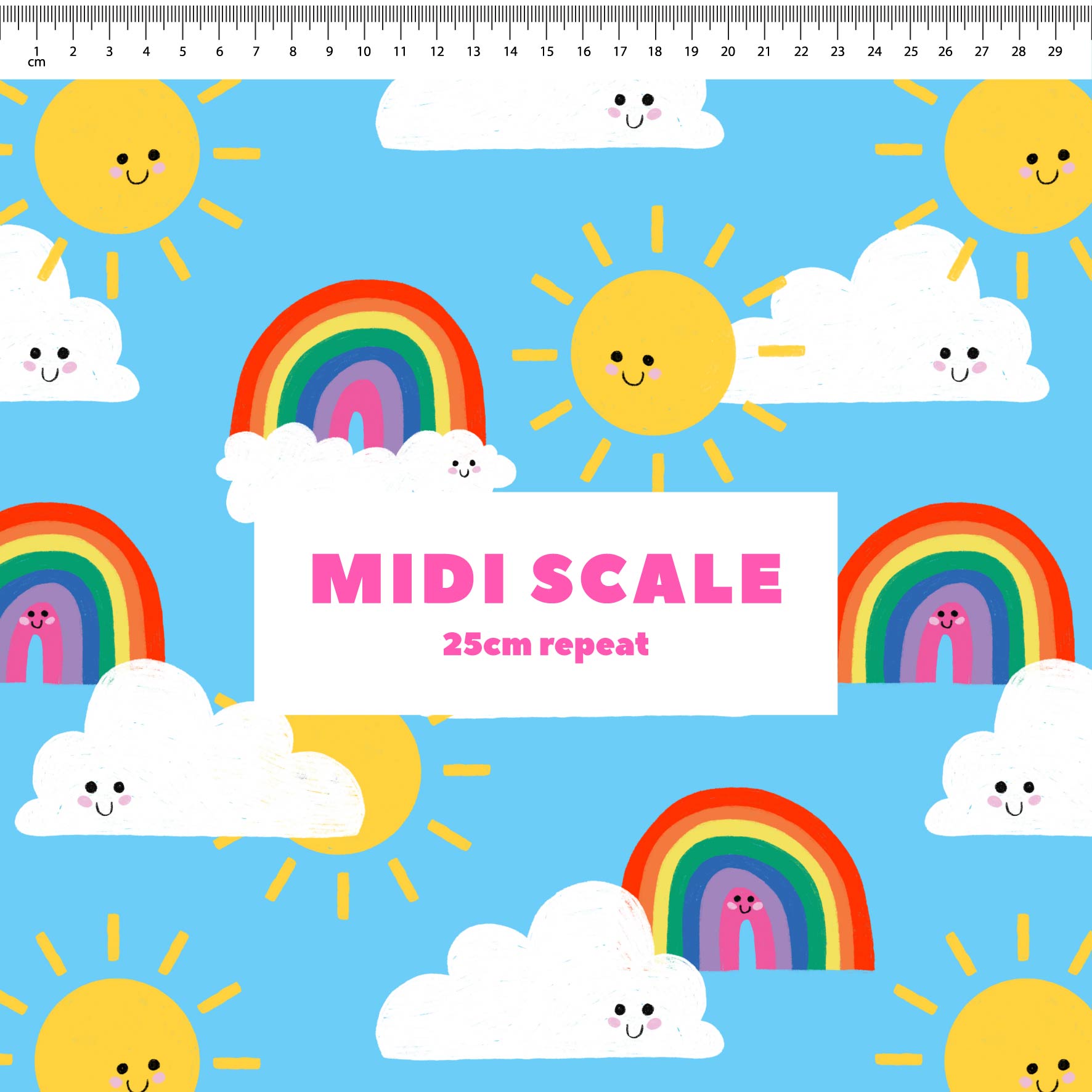 Happy Sunshine - 0.5m - Cotton Woven - Midi Scale