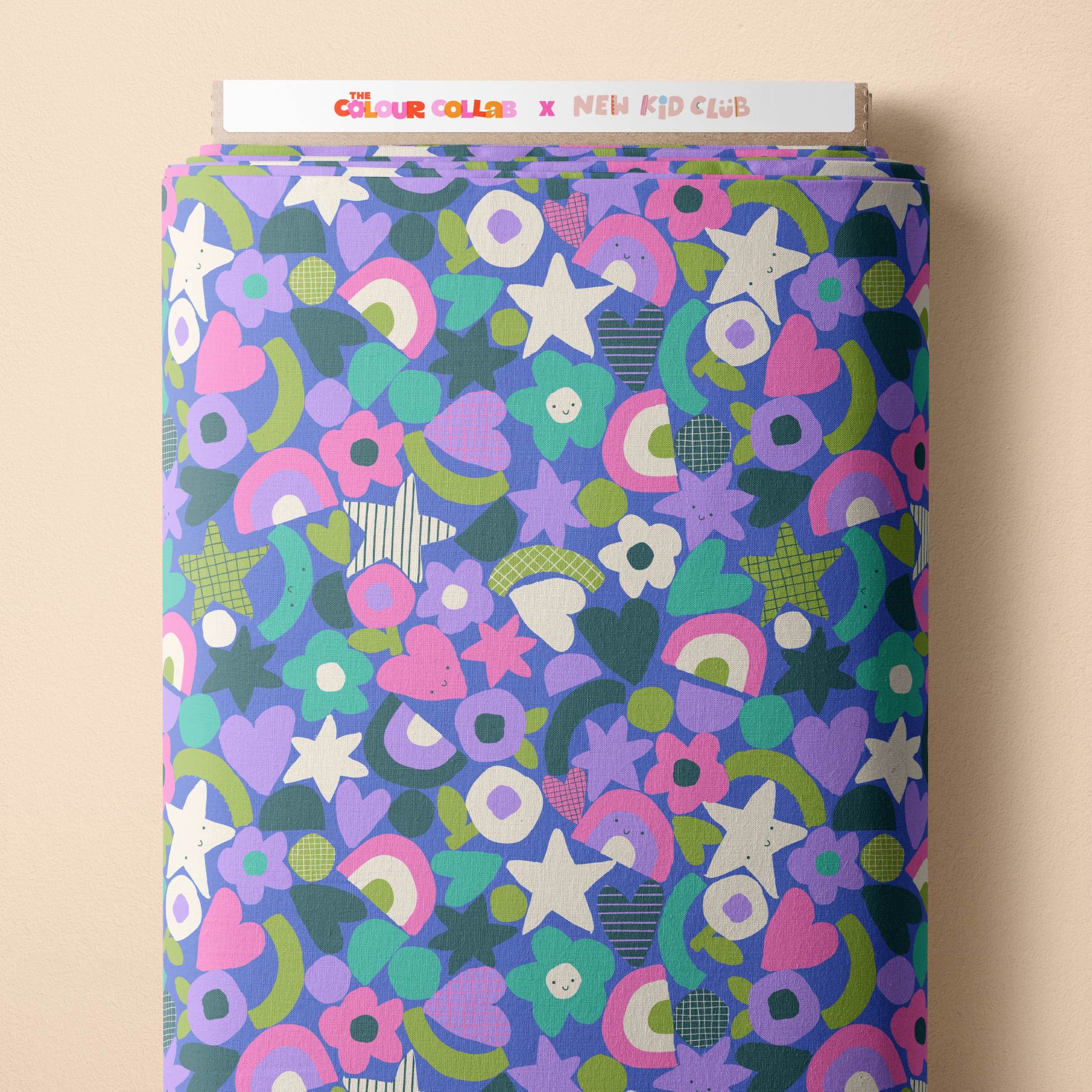 Happy Terrazzo (Blue) Preorder Fabric by New Kid Club
