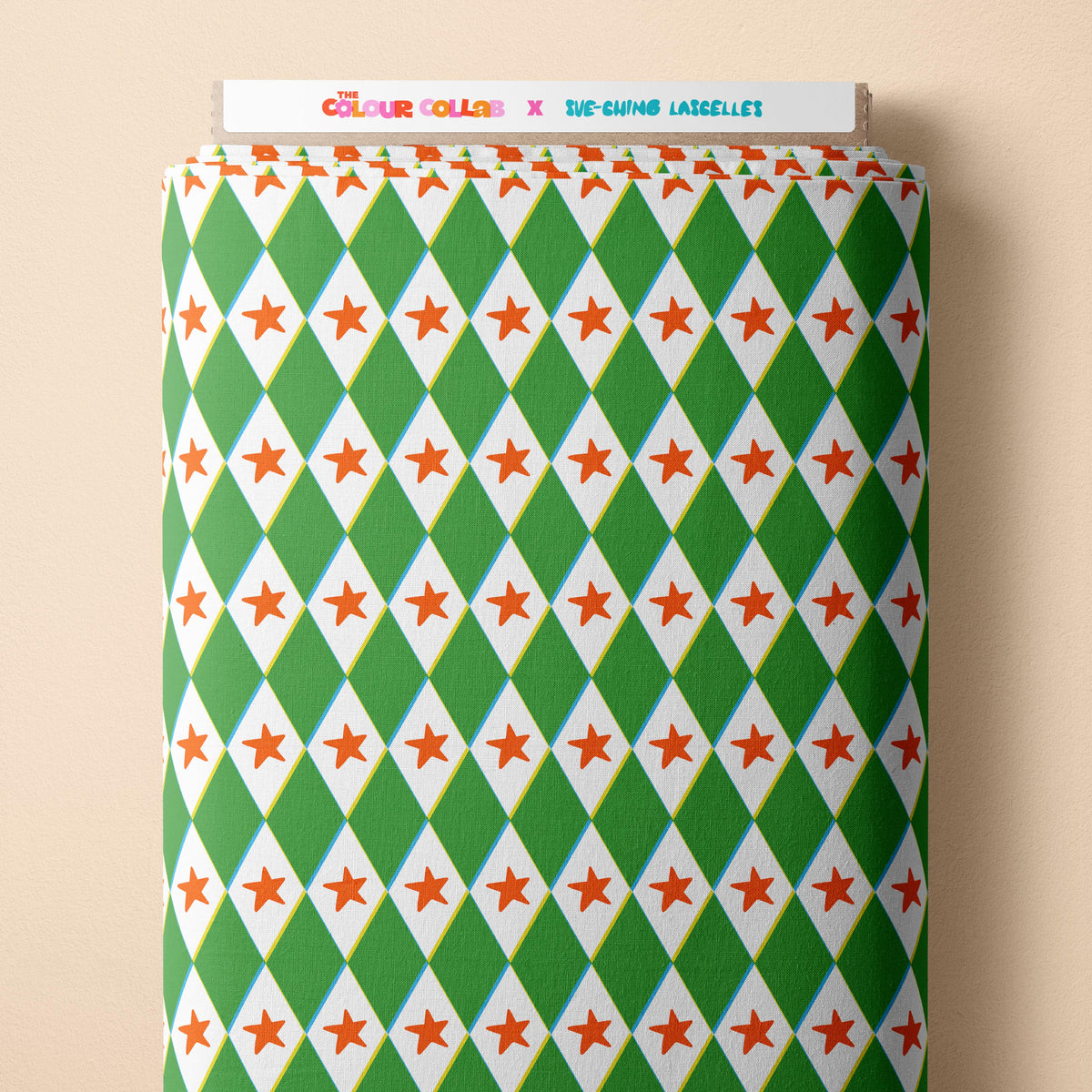 Harlequin (Orange) Preorder Fabric by Sue-Ching Lascelles