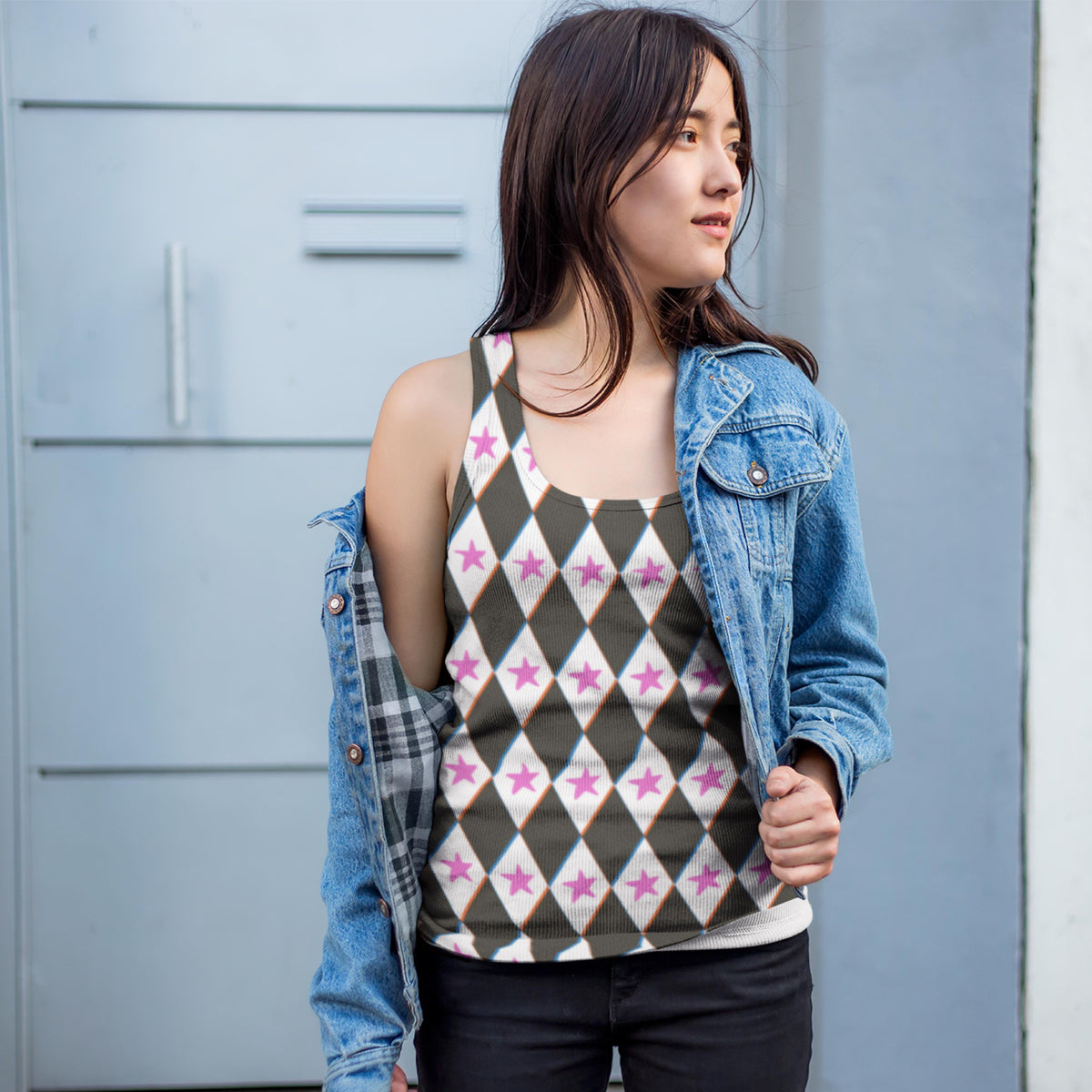 Harlequin (Pink) Preorder Fabric by Sue-Ching Lascelles
