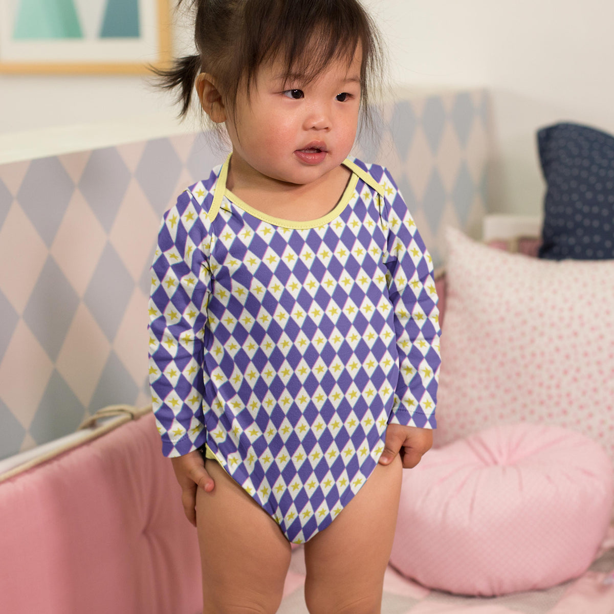 Harlequin (Yellow) Preorder Fabric by Sue-Ching Lascelles