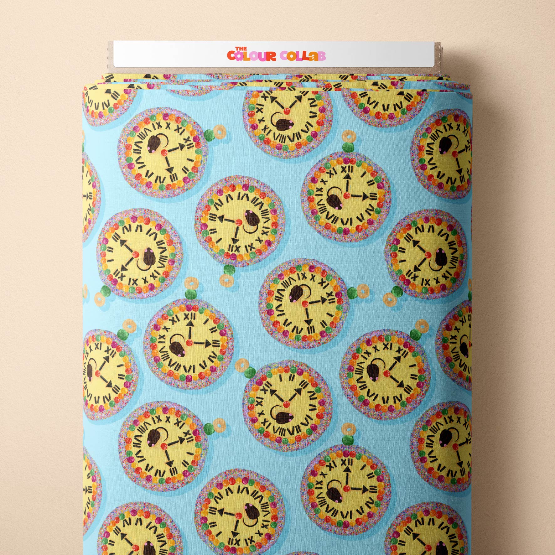 Preorder Fabric: Hickory Dickory Clock (Blue)