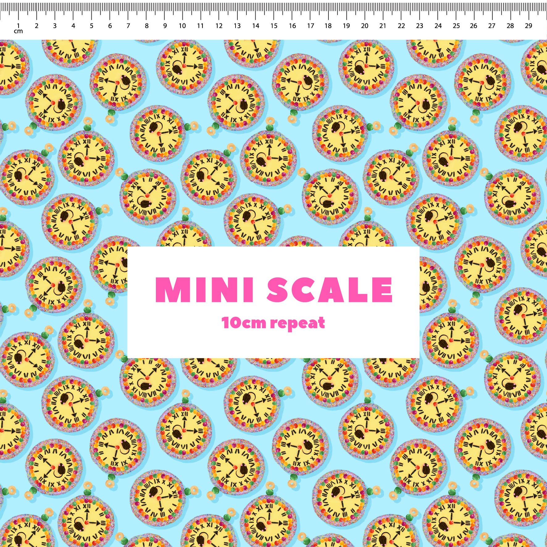 Preorder Fabric: Hickory Dickory Clock (Blue)