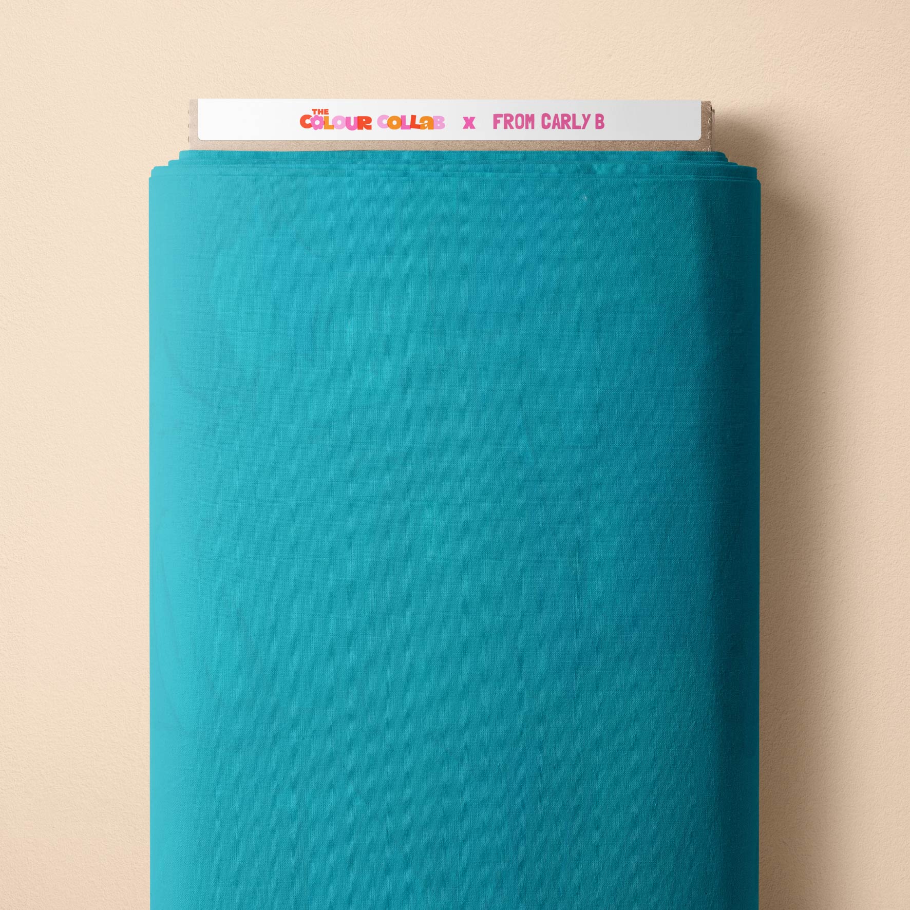 Treasure Box (Blue) - 0.5m - Cotton Drill - FAULT fabric by The Colour Collab mock up on fabric bolt