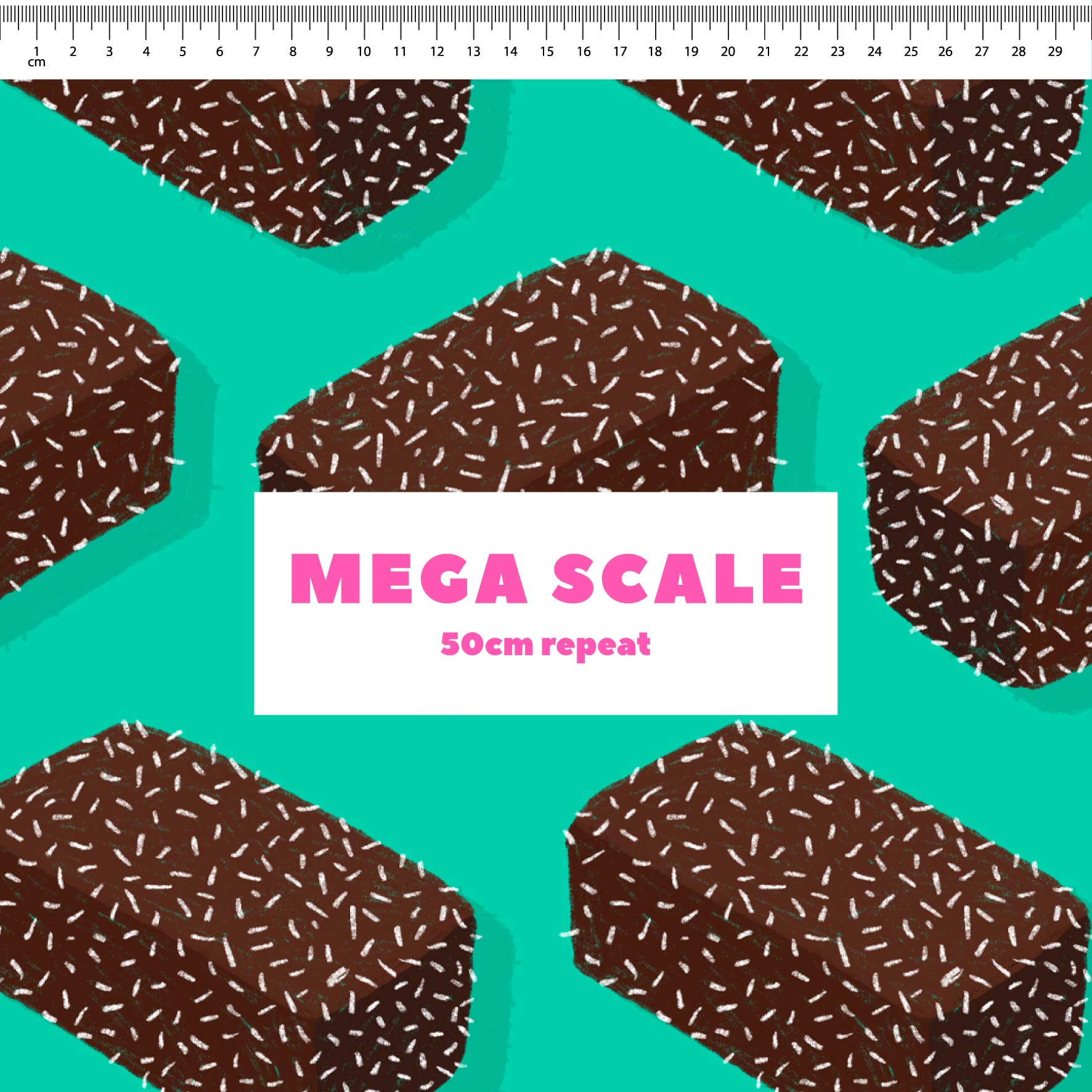 Preorder Fabric: Lamingtons (Teal)