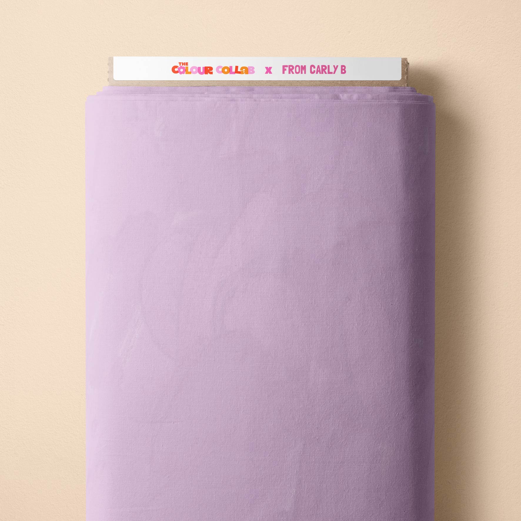 Plain Colour (Launa) fabric by Carly B mock up on fabric bolt
