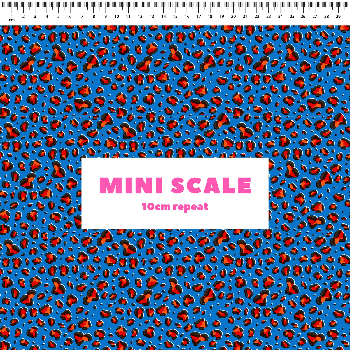 Leopard (Blue) Preorder Fabric by Sue-Ching Lascelles