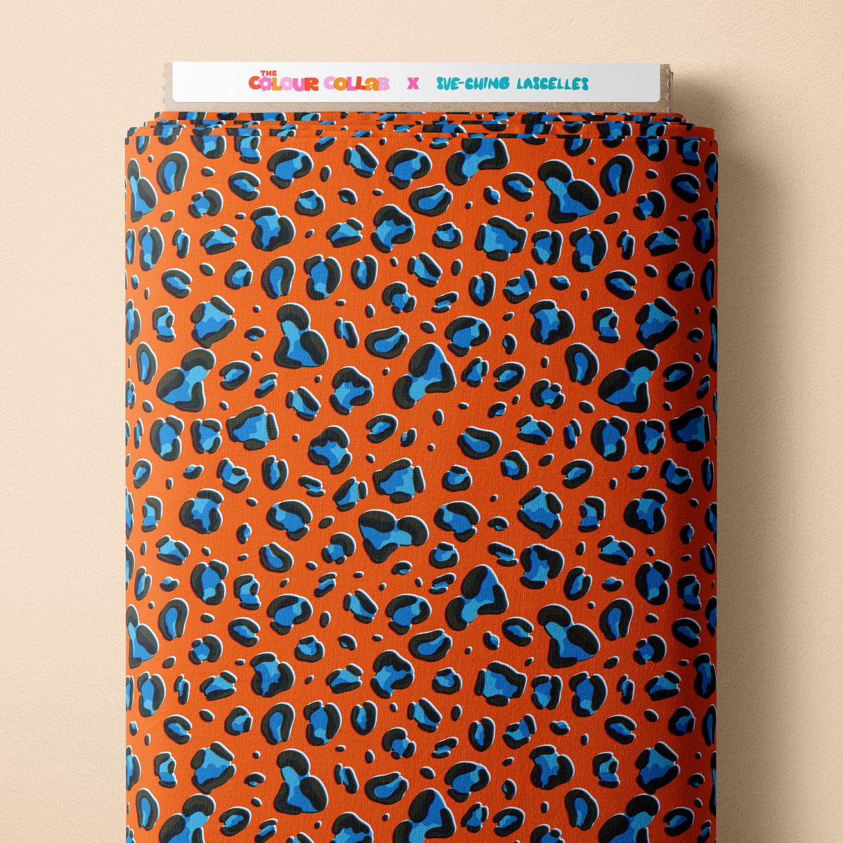 Leopard (Orange) Preorder Fabric by Sue-Ching Lascelles