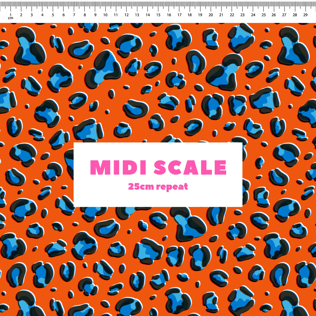 Leopard (Orange) Preorder Fabric by Sue-Ching Lascelles