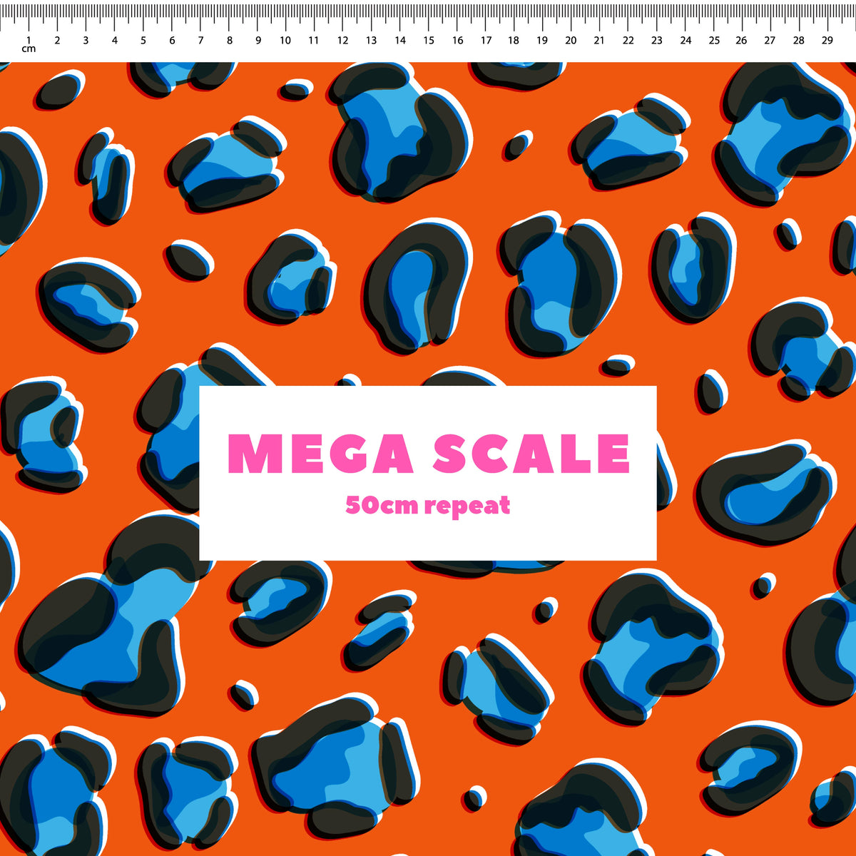 Leopard (Orange) Preorder Fabric by Sue-Ching Lascelles