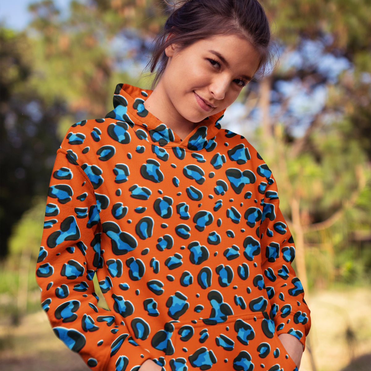 Leopard (Orange) Preorder Fabric by Sue-Ching Lascelles
