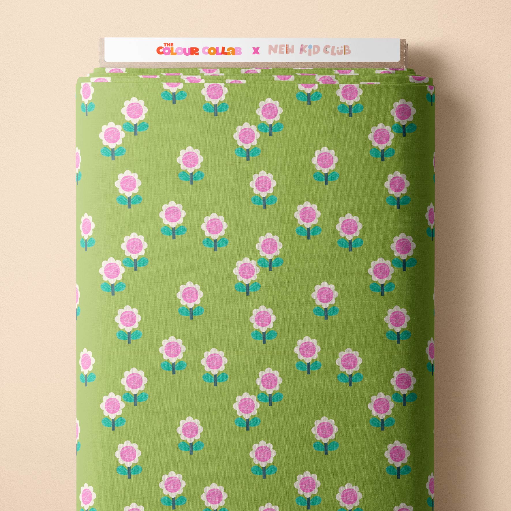 Little Flowers (Lime Green) Preorder Fabric by New Kid Club