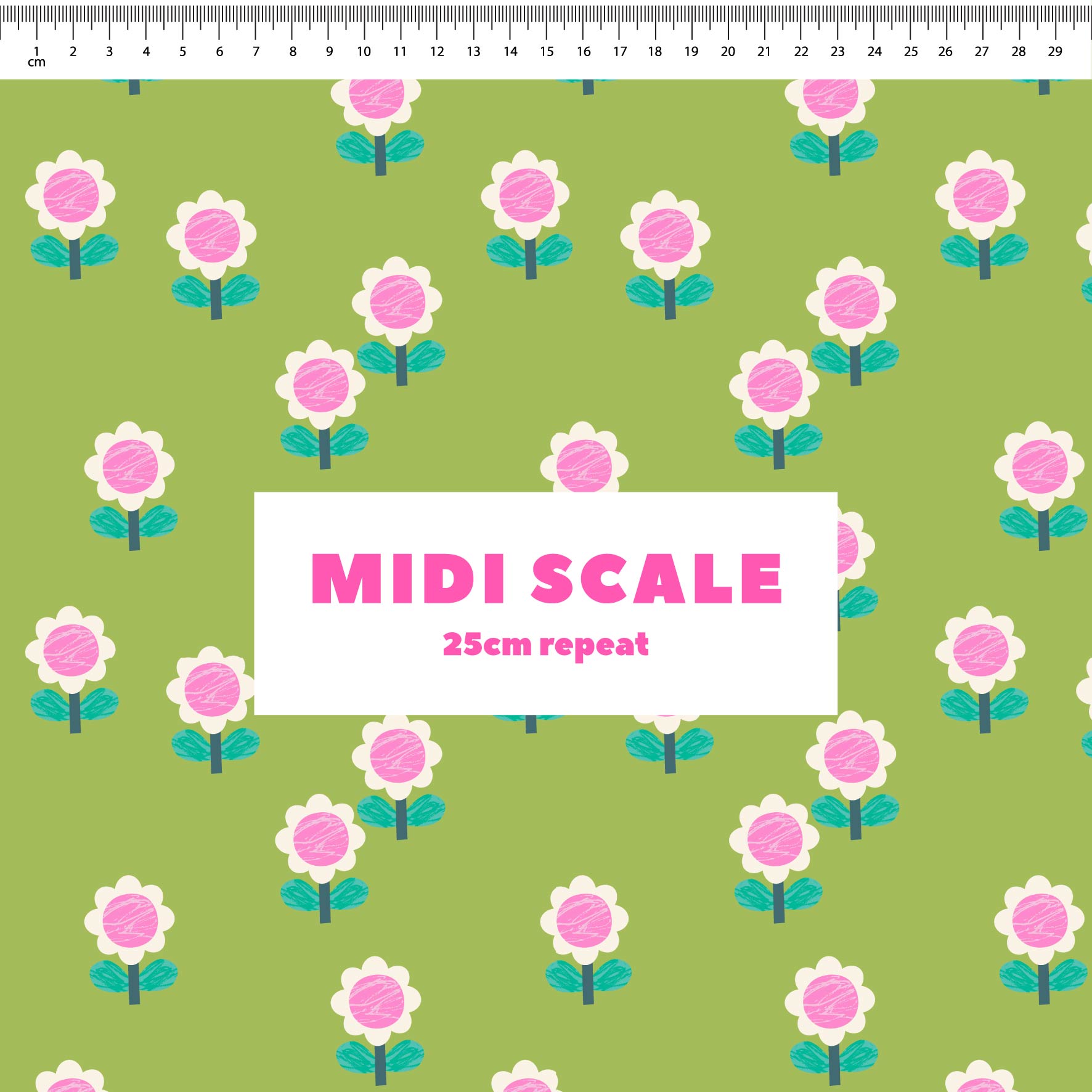 Little Flowers (Lime Green) Preorder Fabric by New Kid Club