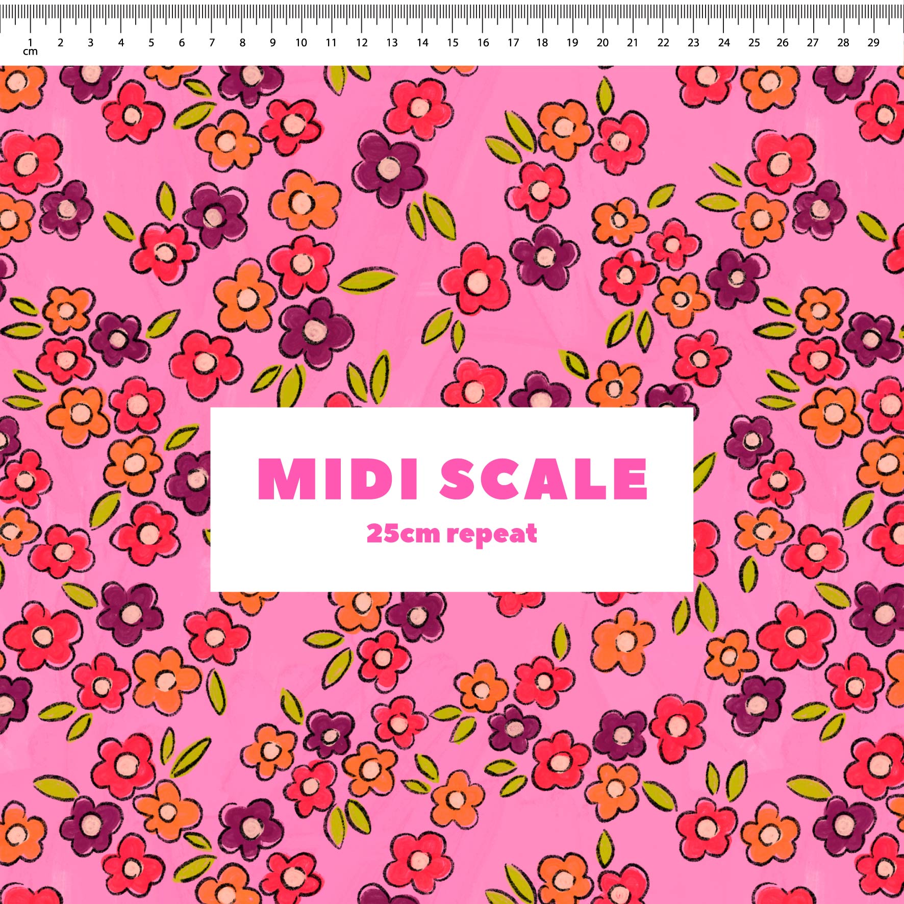 Preorder Fabric: Little Petunia (Bubblegum) | Carly B x TCC