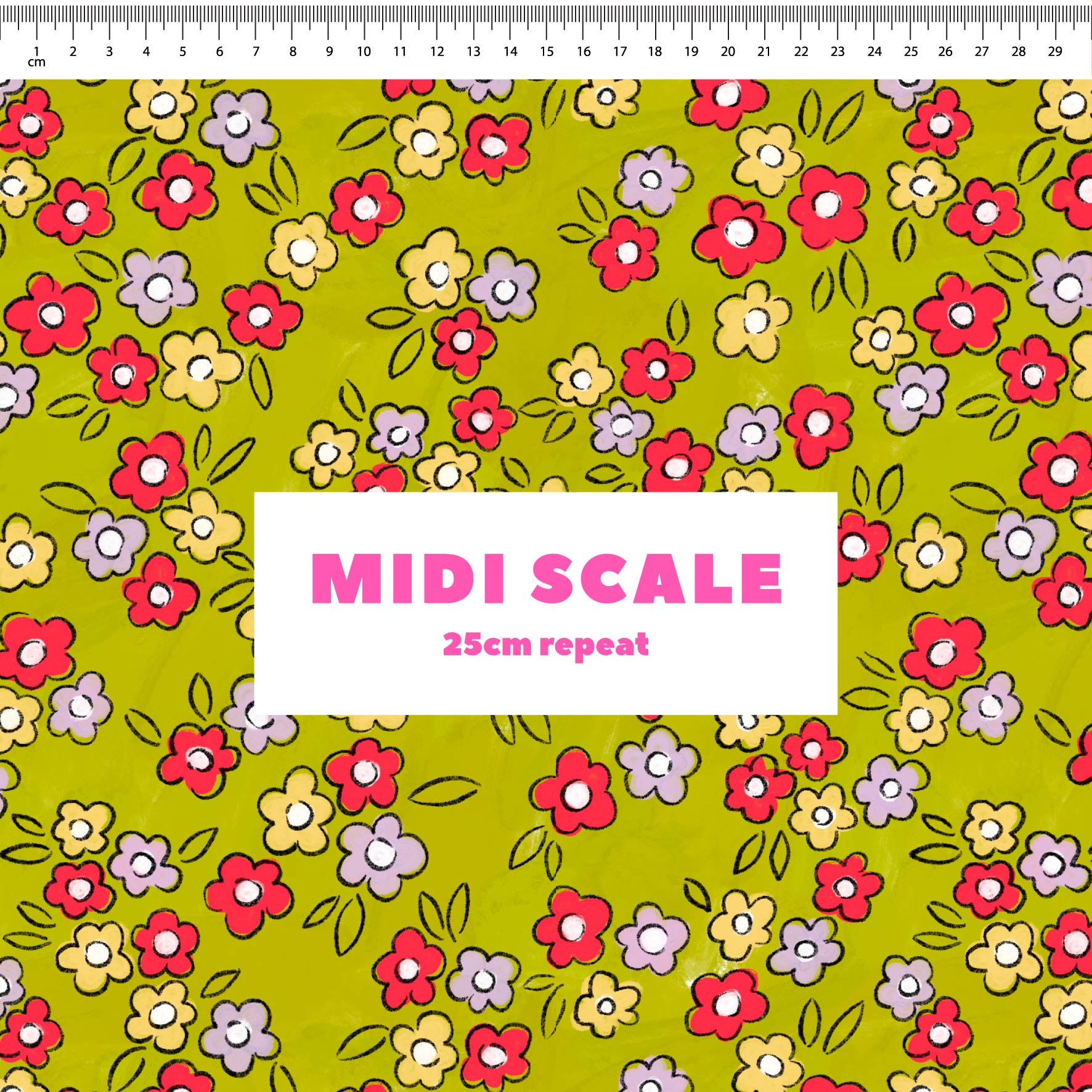 Preorder Fabric: Little Petunia (Grass) | Carly B x TCC