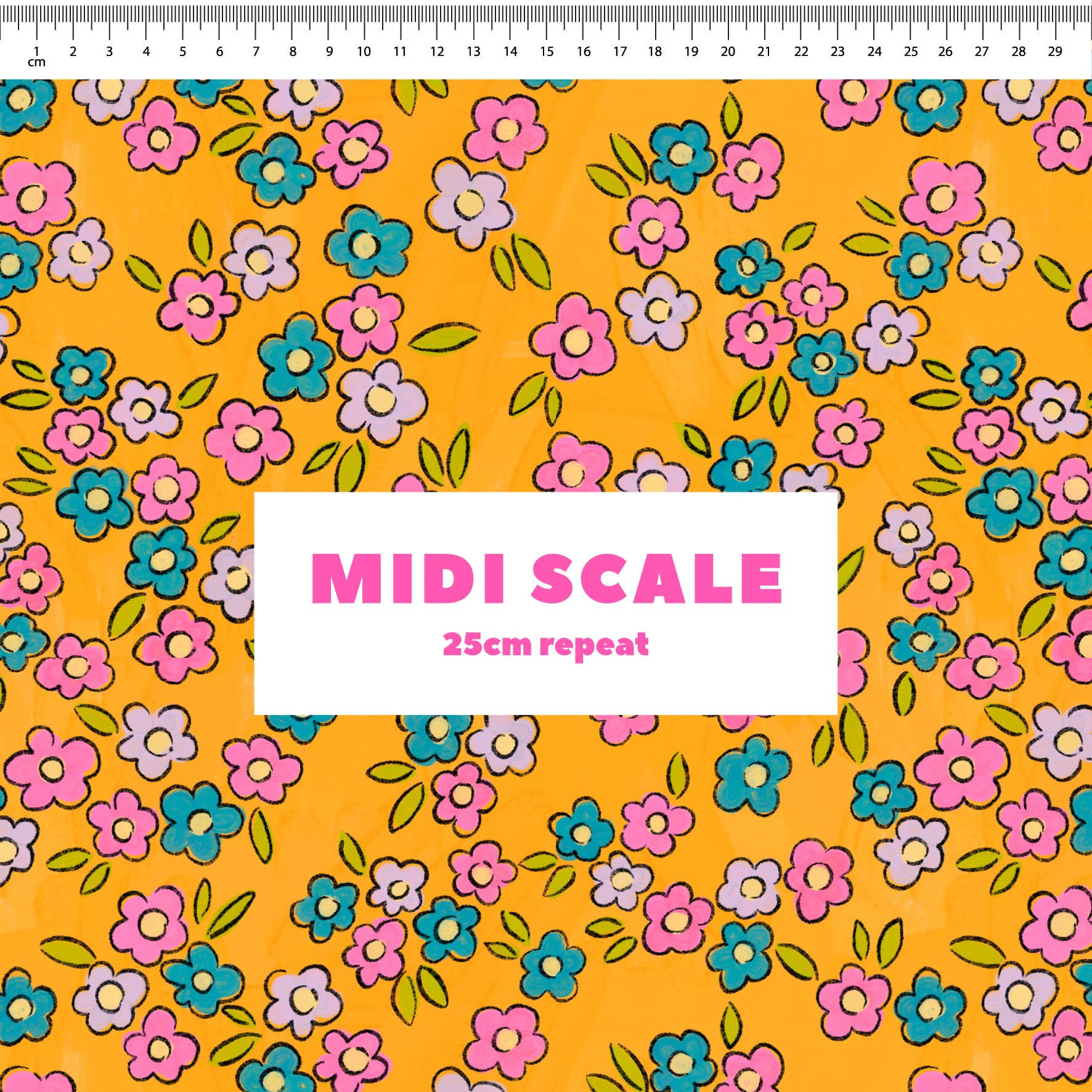 Preorder Fabric: Little Petunia (Marigold) | Carly B x TCC