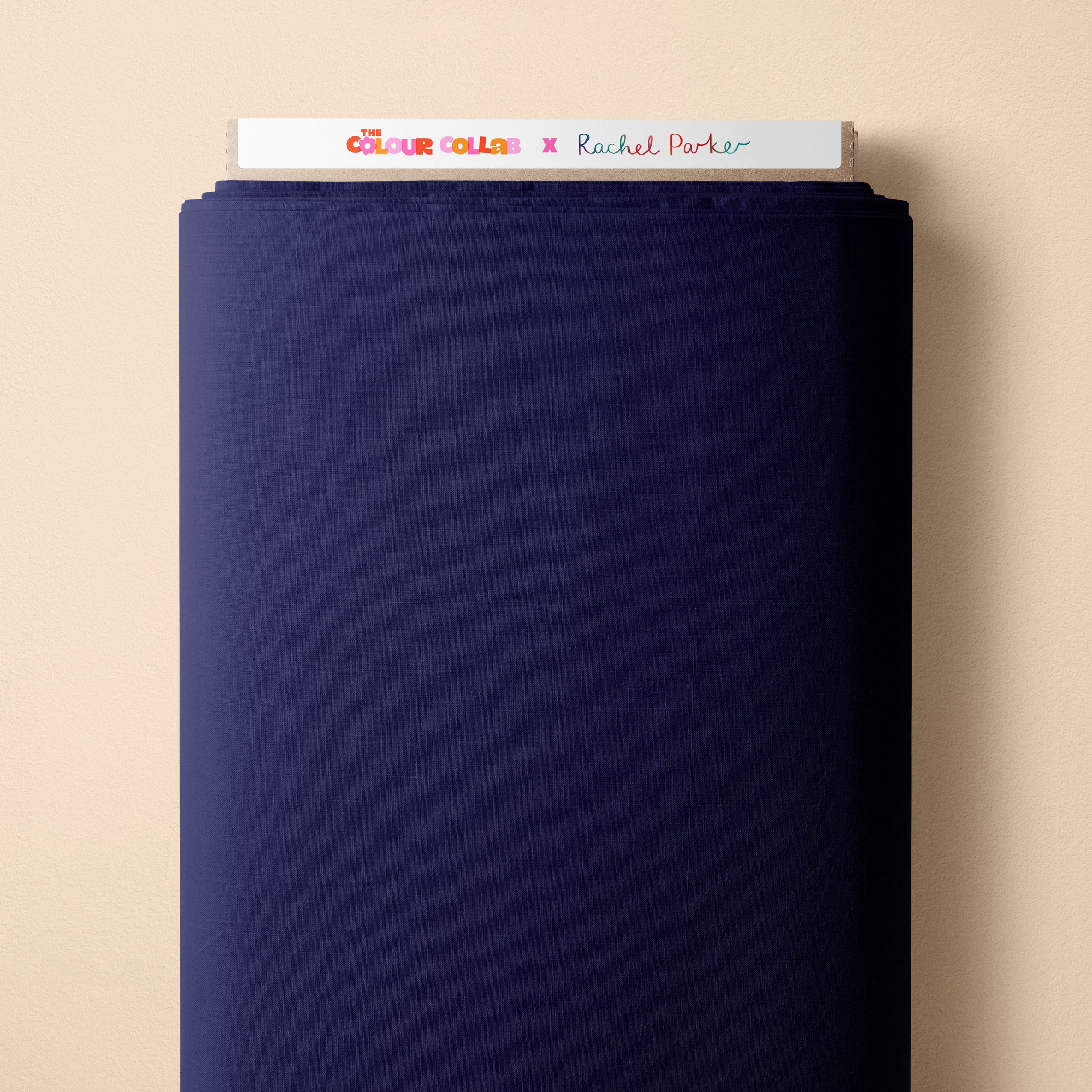Plain Colour - Brightside (Midnight) fabric by The Colour Collab mock up on fabric bolt