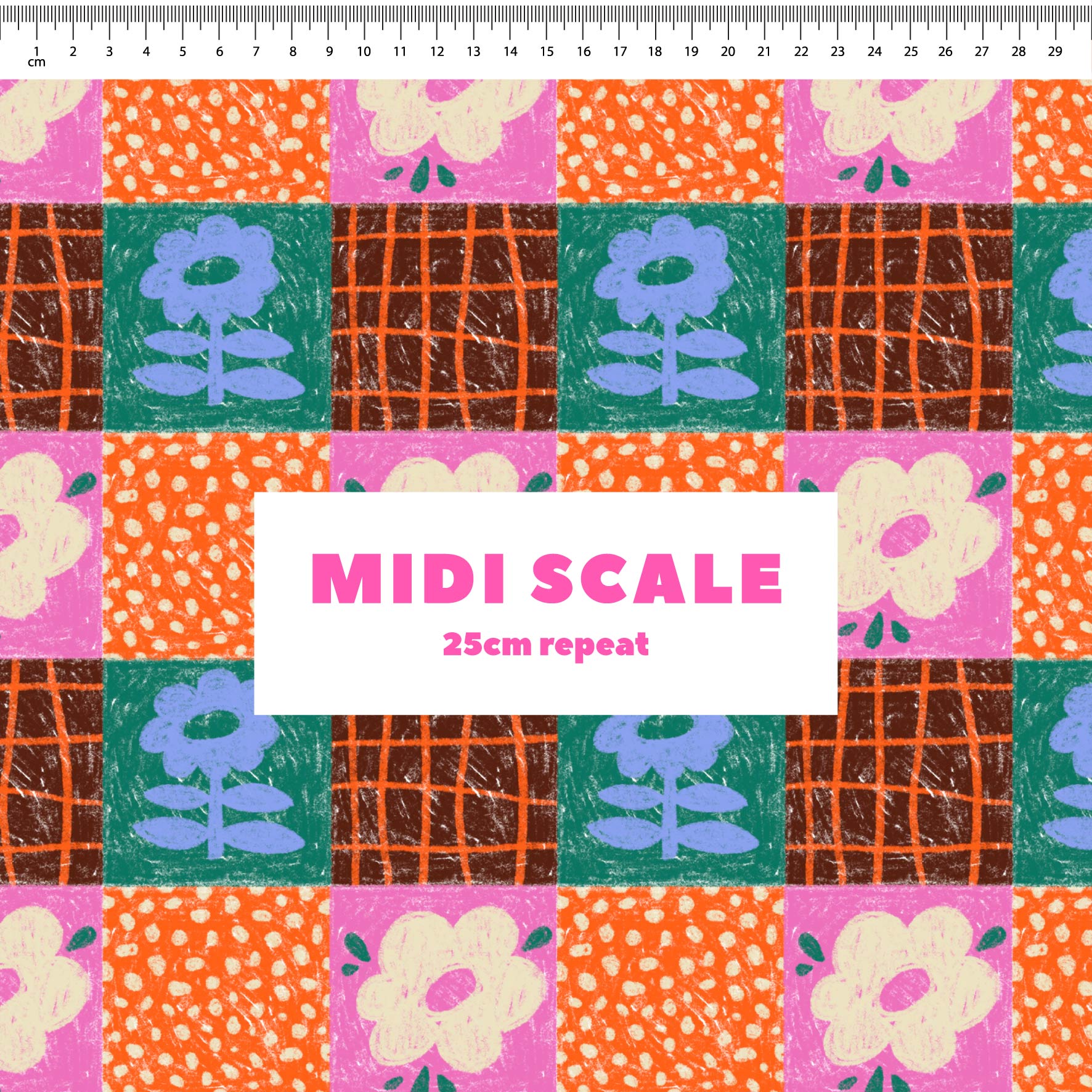 Midnight Patchwork - 0.5m - Cotton Woven - Midi Scale