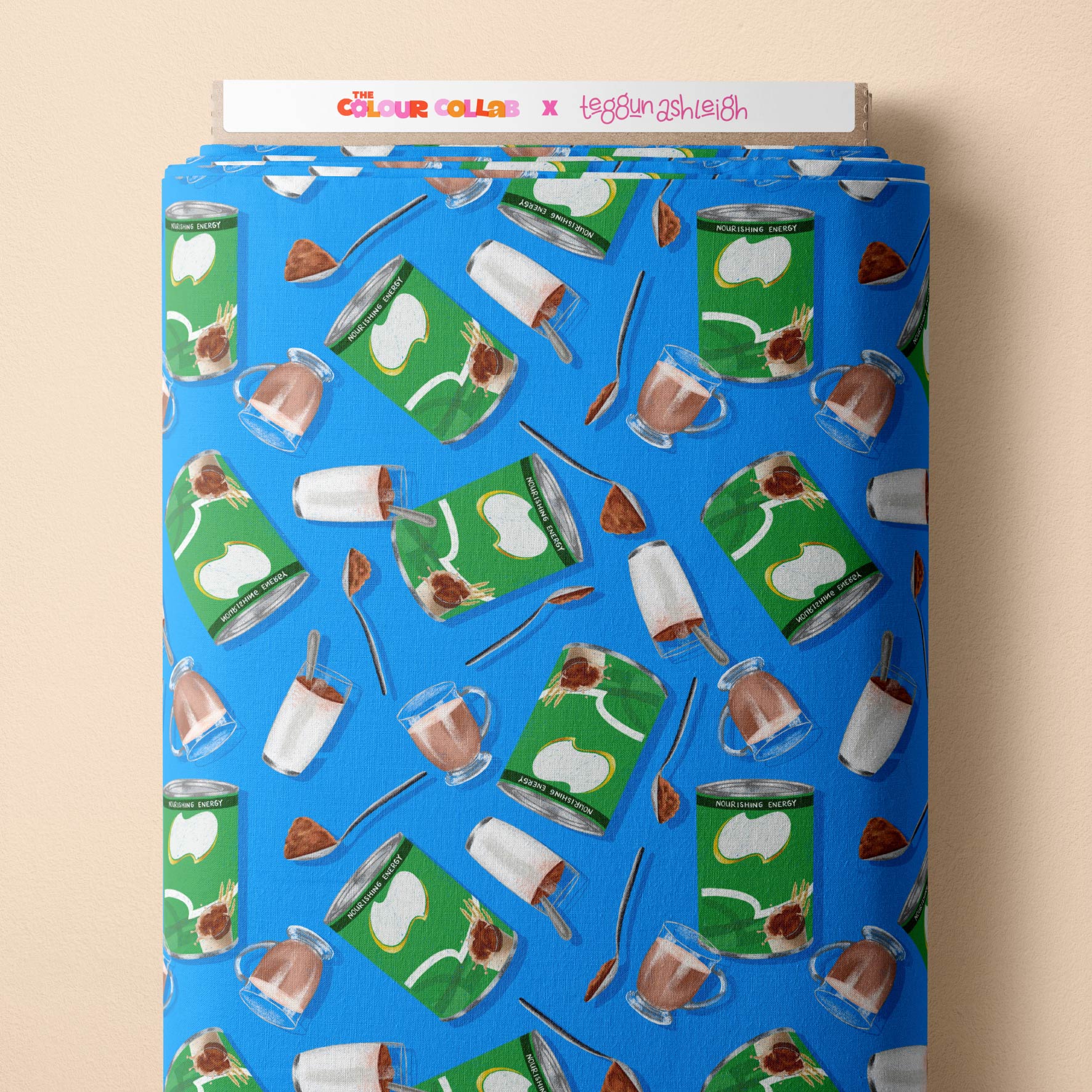 Milo fabric by The Colour Collab mock up on fabric bolt