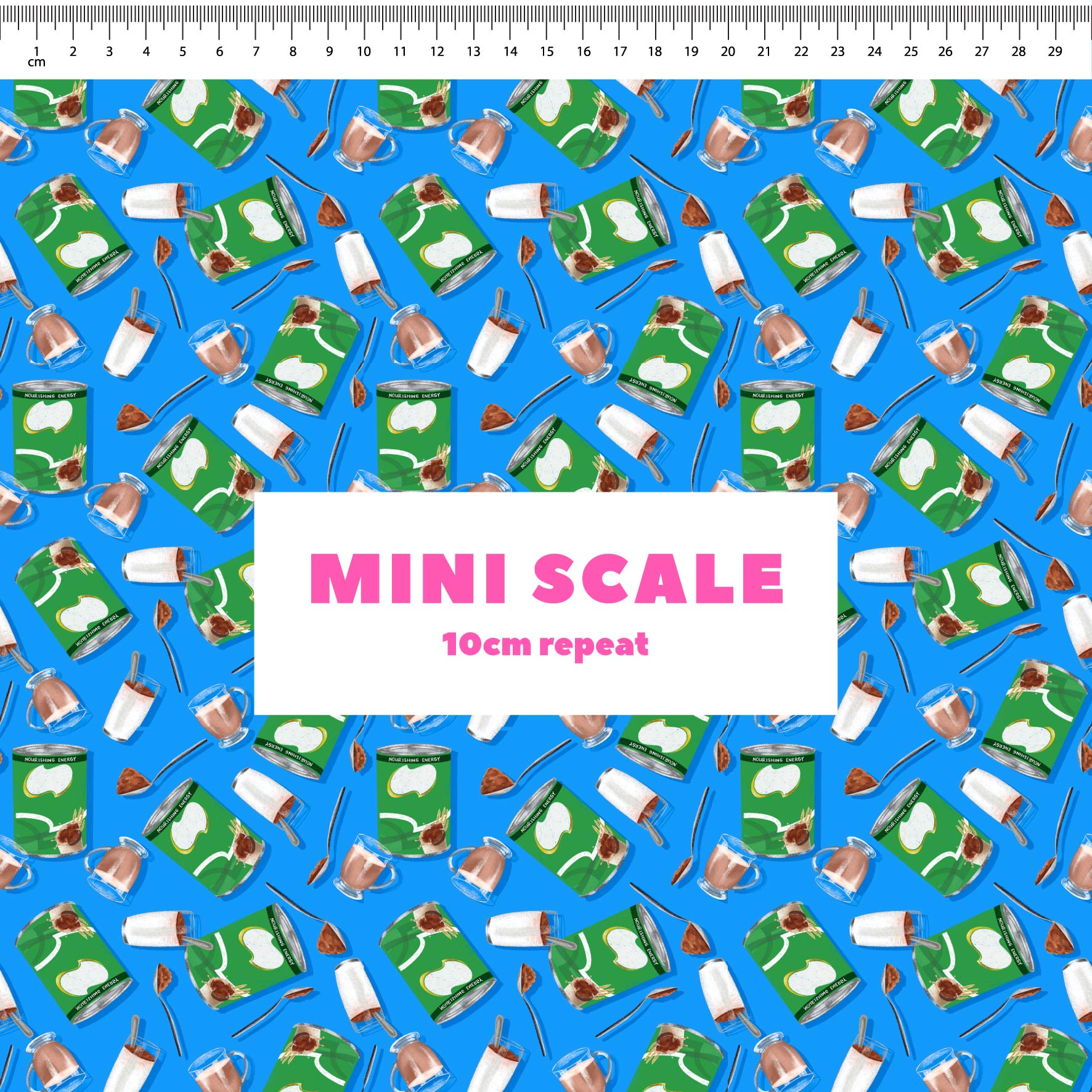 Milo printed cotton fabric by The Colour Collab in 10cm Mini Scale