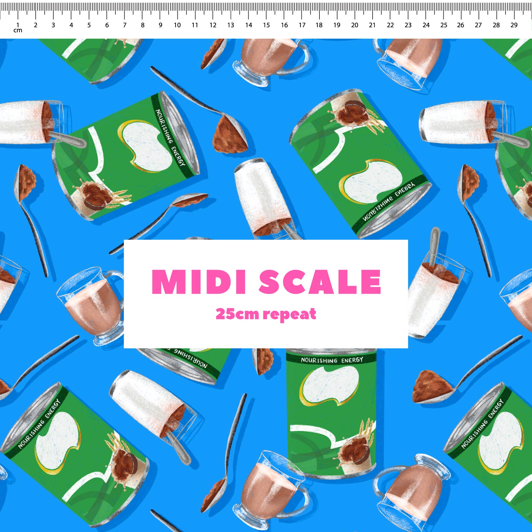 Milo fabric design by The Colour Collab in 25cm Midi Scale