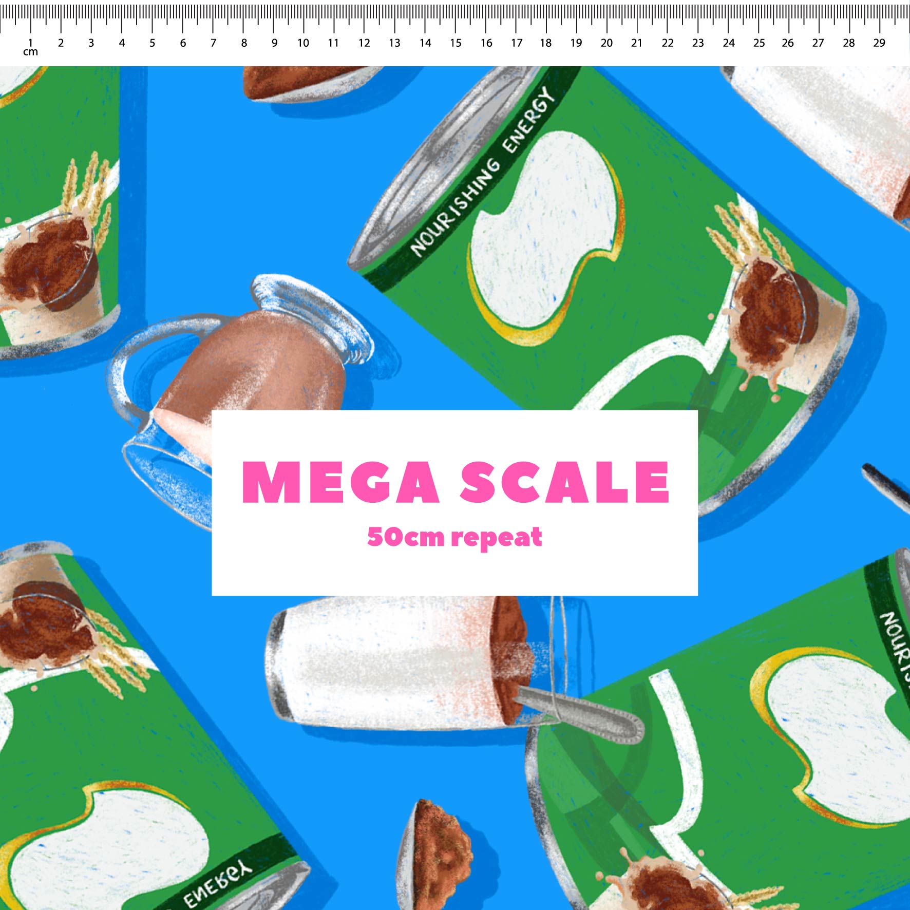 Milo fabric print by The Colour Collab in 50cm Mega Scale