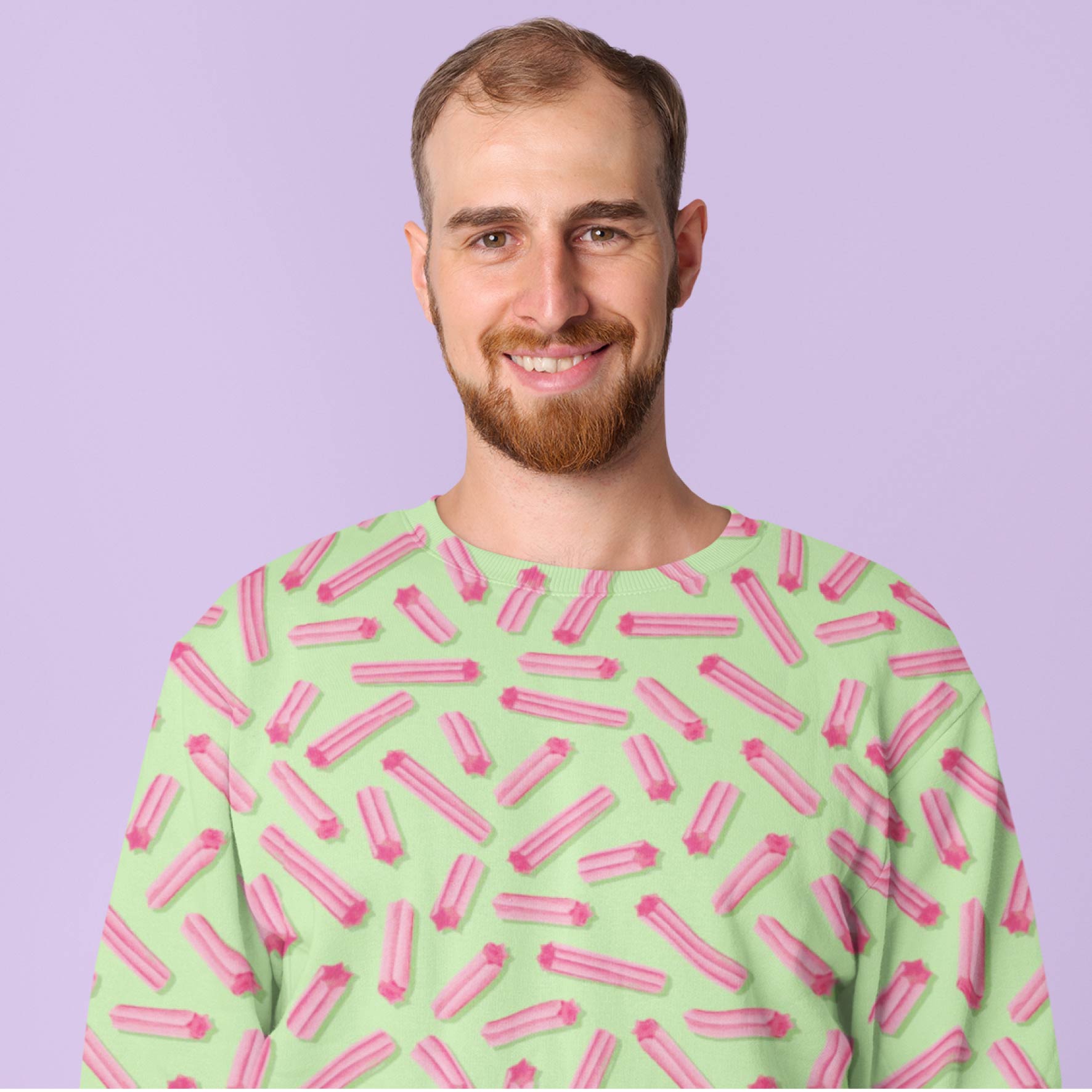 Musk Sticks (Green) cotton fabric by The Colour Collab