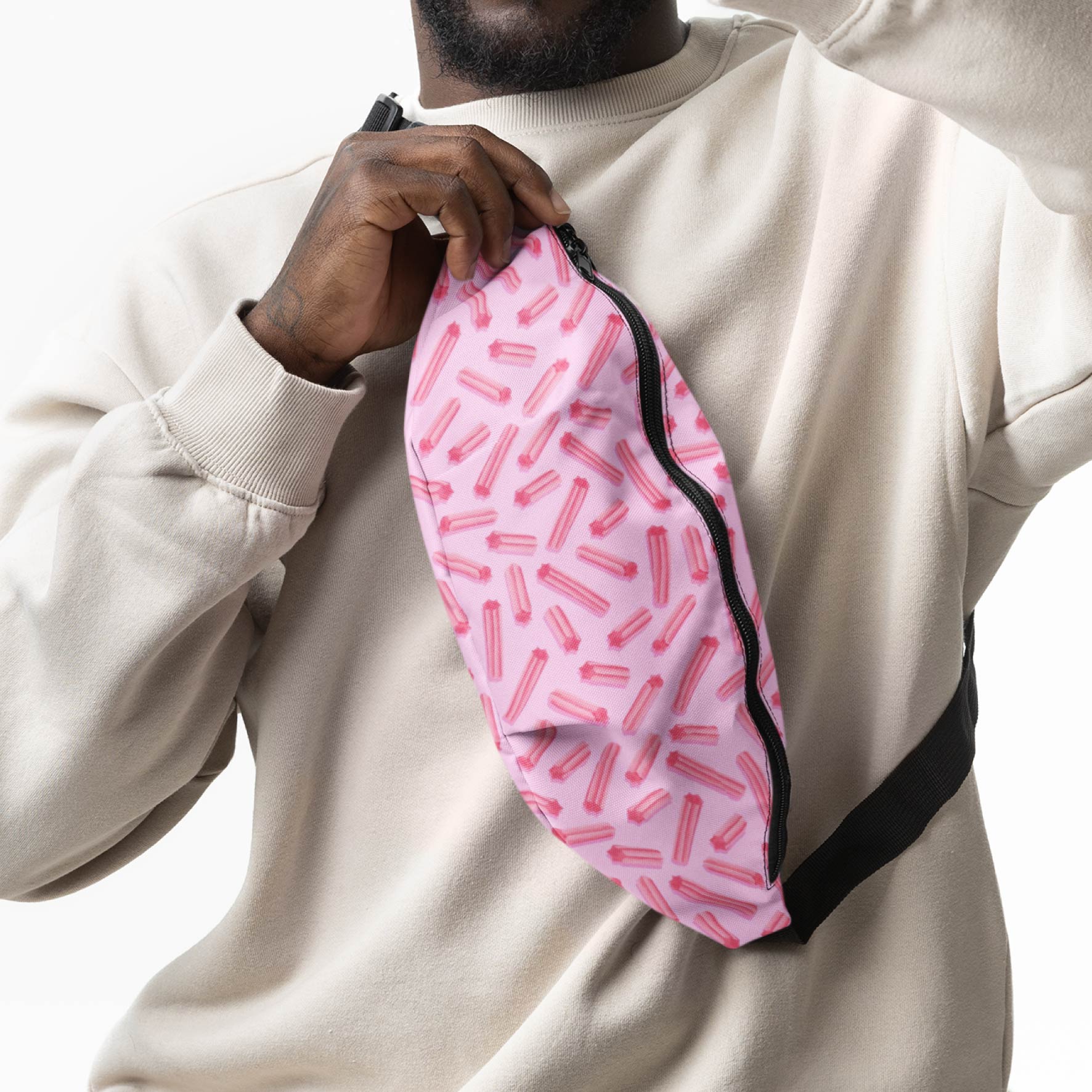 Musk Sticks (Pink) colourful printed fabric by The Colour Collab