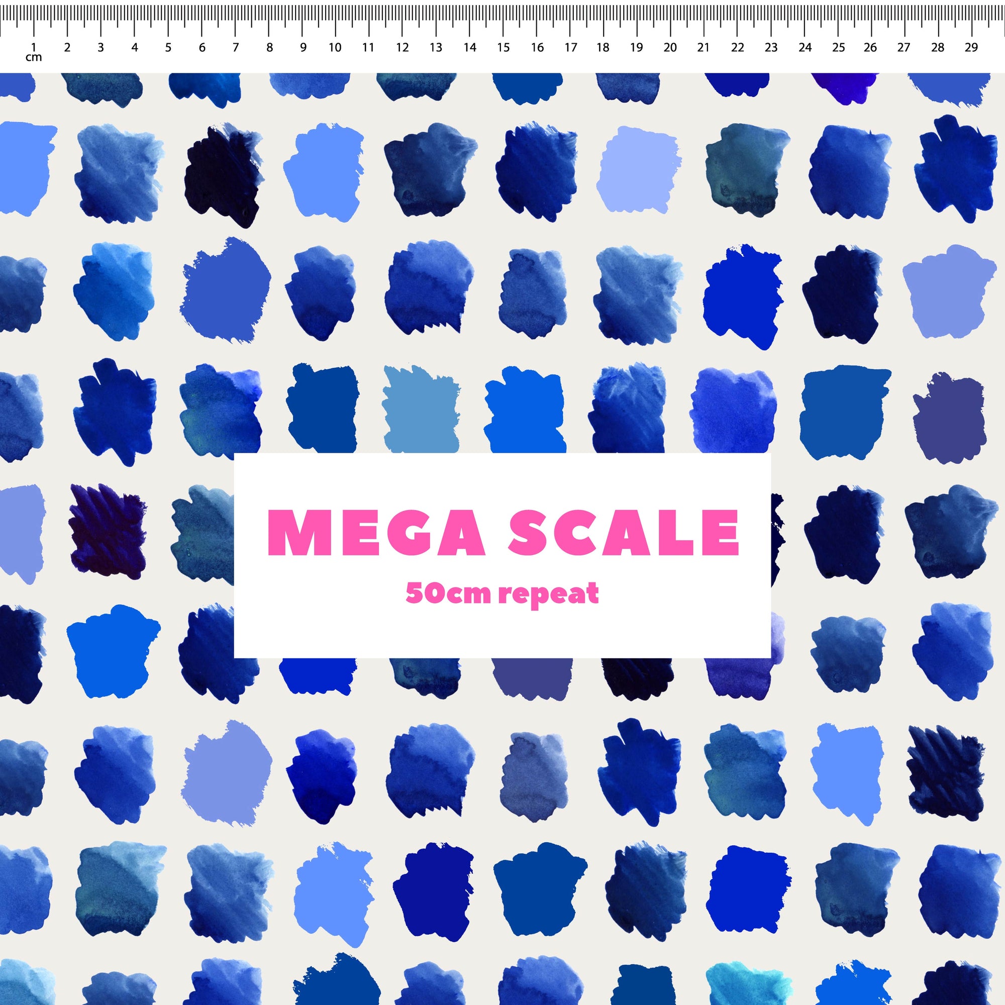 Paint Pallet (Blue) fabric print by Rachel Parker in 50cm Mega Scale