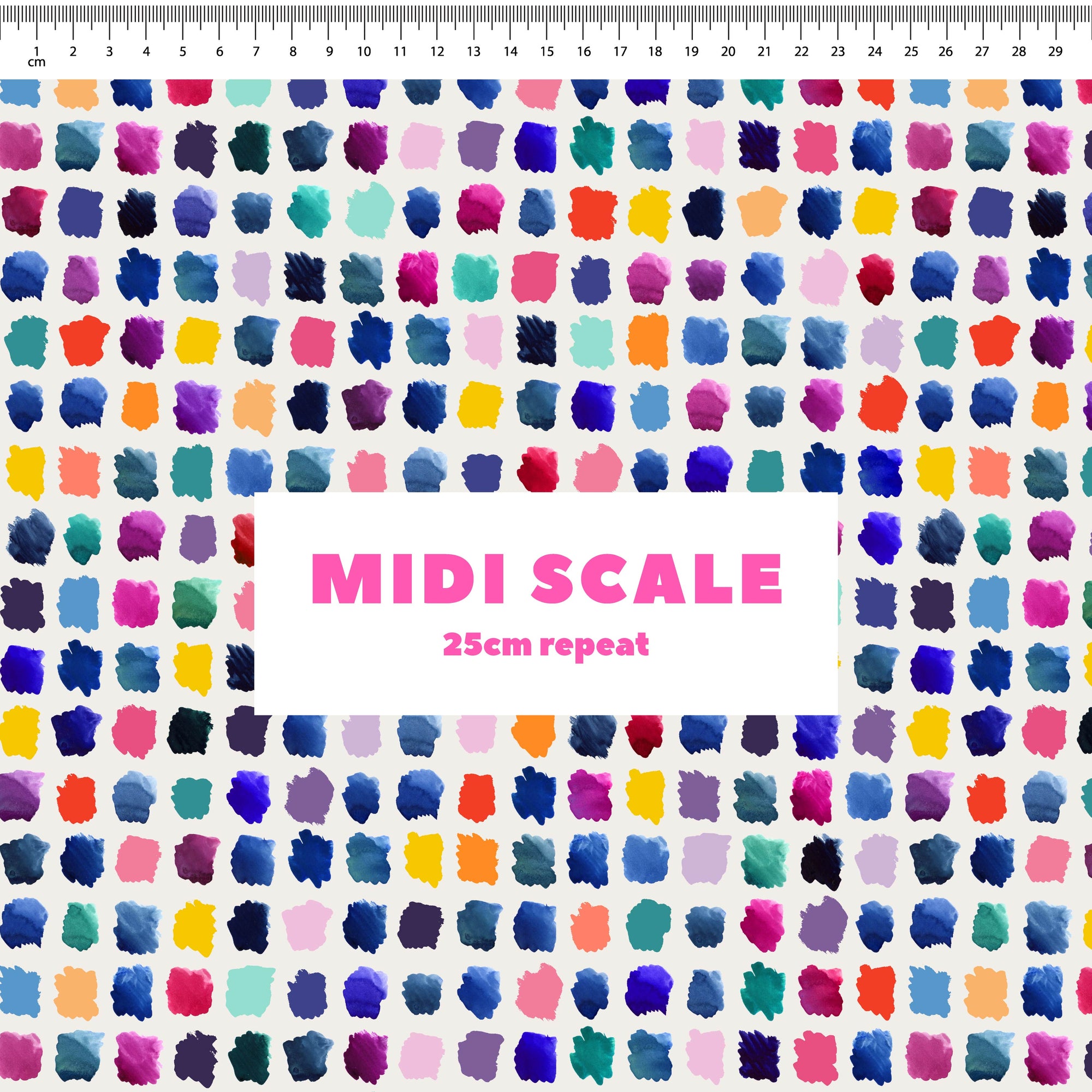 Paint Pallet (Multi) fabric design by Rachel Parker in 25cm Midi Scale