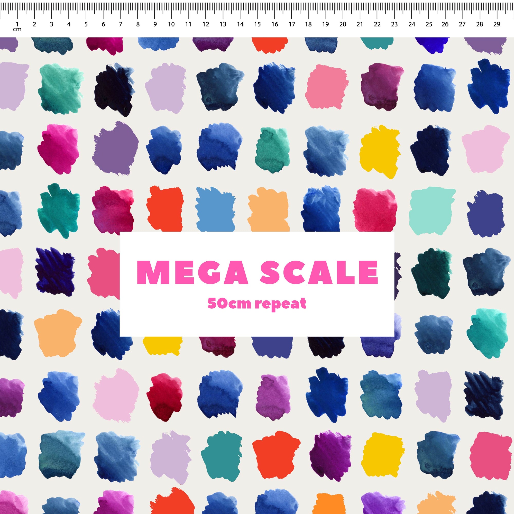 Paint Pallet (Multi) fabric print by Rachel Parker in 50cm Mega Scale