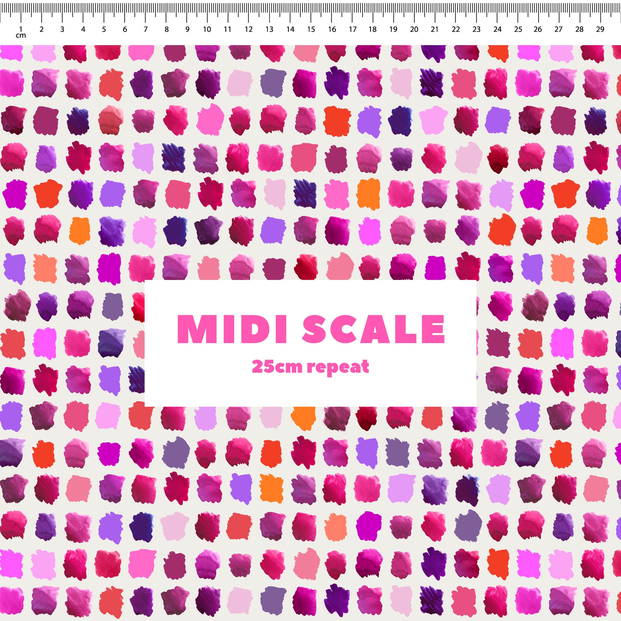 Paint Pallet (Pink) fabric design by Rachel Parker in 25cm Midi Scale